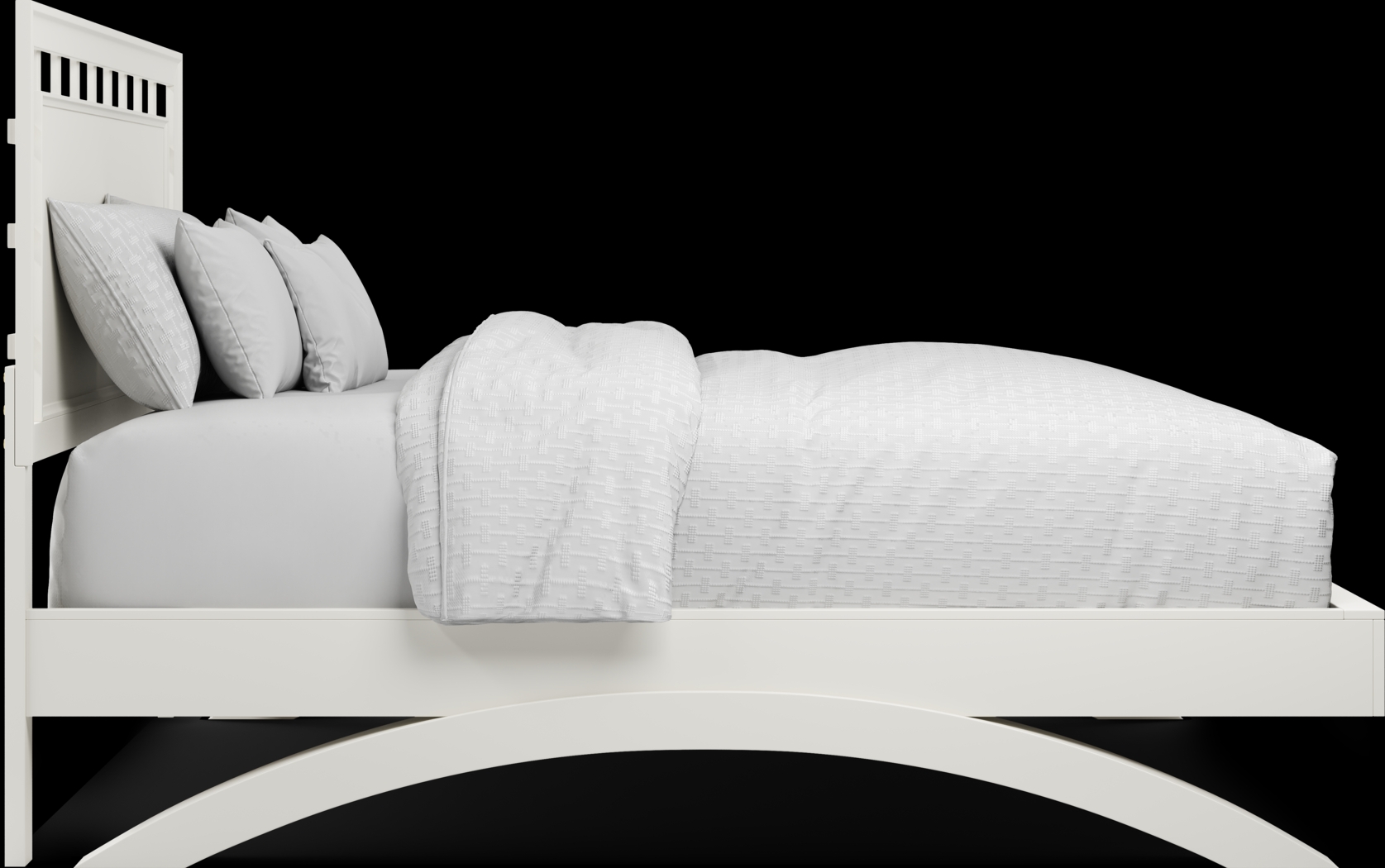 Belcourt White 3 Pc Queen Lattice Arch Bed - Thumbnail - Image 4