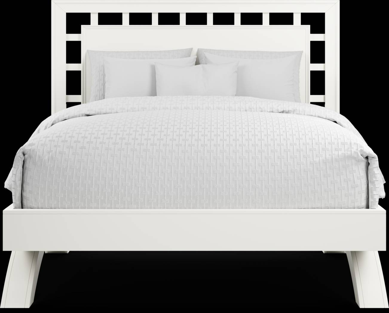 Belcourt White 3 Pc Queen Lattice Arch Bed - Thumbnail - Image 2