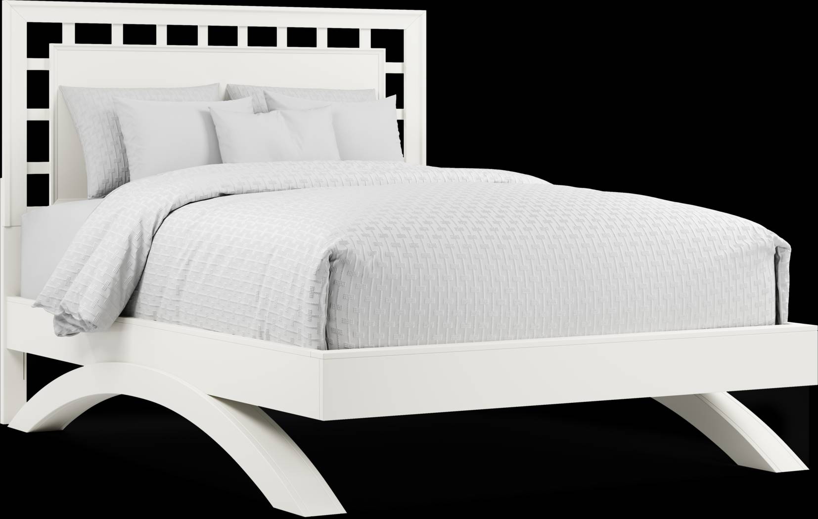 Belcourt White 3 Pc Queen Lattice Arch Bed - Thumbnail - Image 1