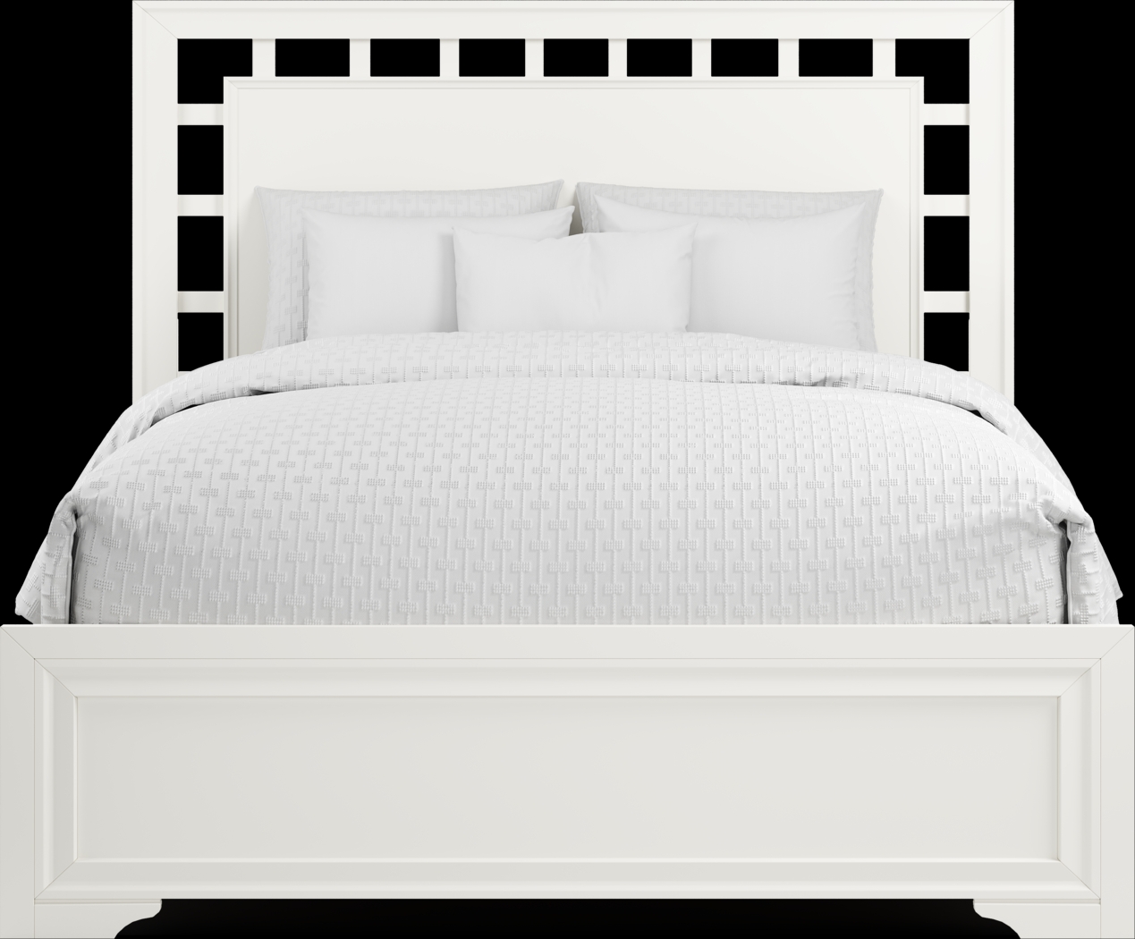 Belcourt White 3 Pc Queen Lattice Bed - Thumbnail - Image 3