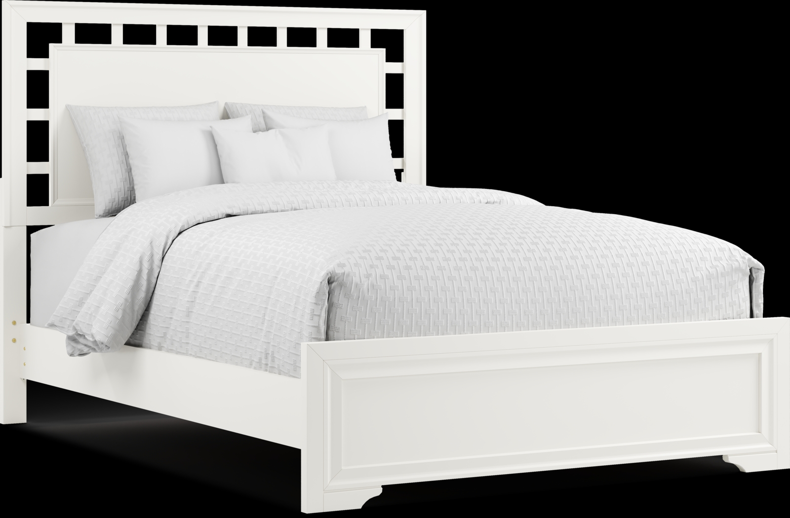 Belcourt White 3 Pc Queen Lattice Bed - Thumbnail - Image 1