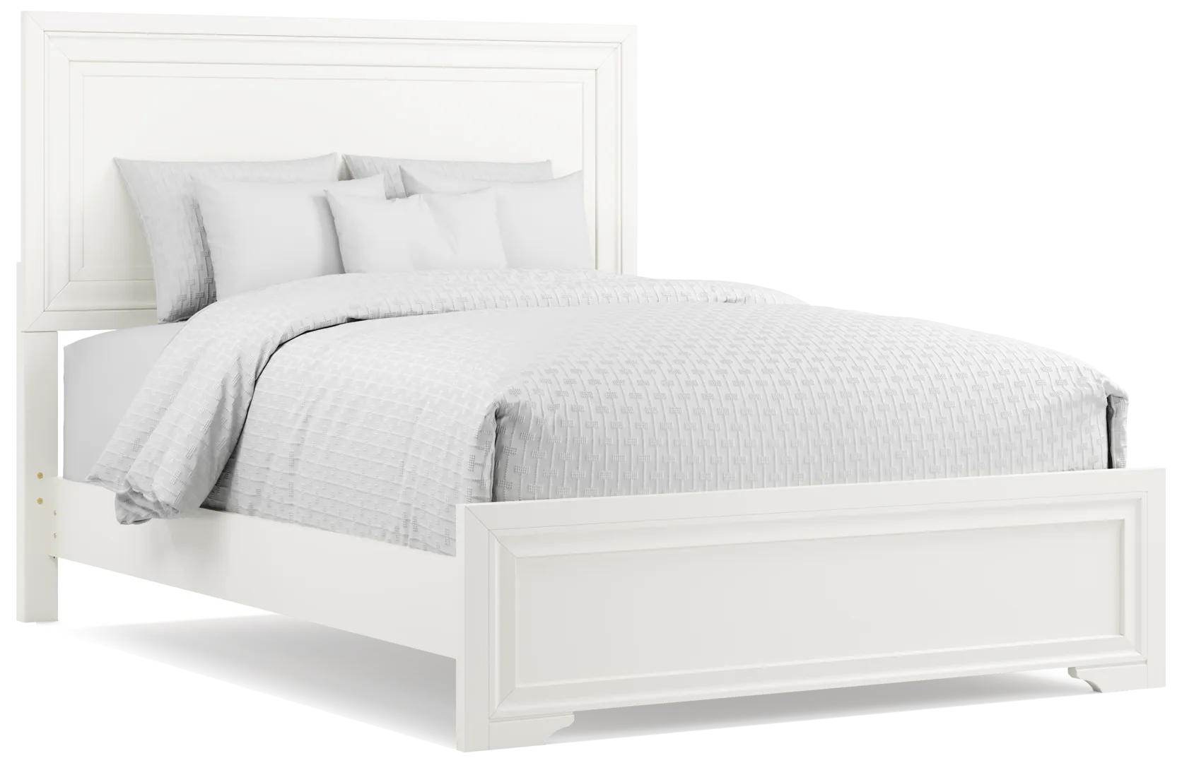 white 3 pc queen panel bed