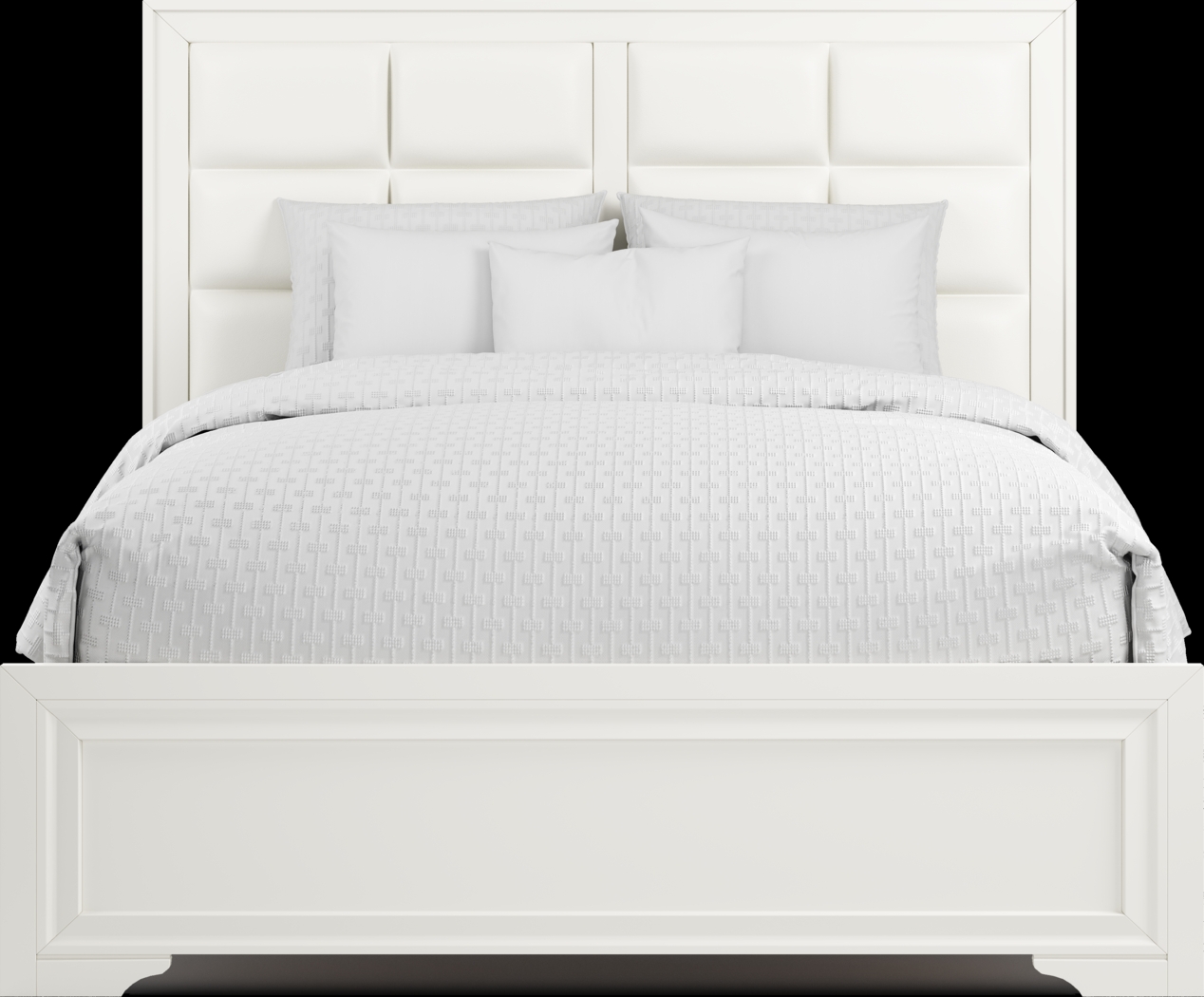 Belcourt White 5 Pc Queen Upholstered Bedroom - Thumbnail - Image 3