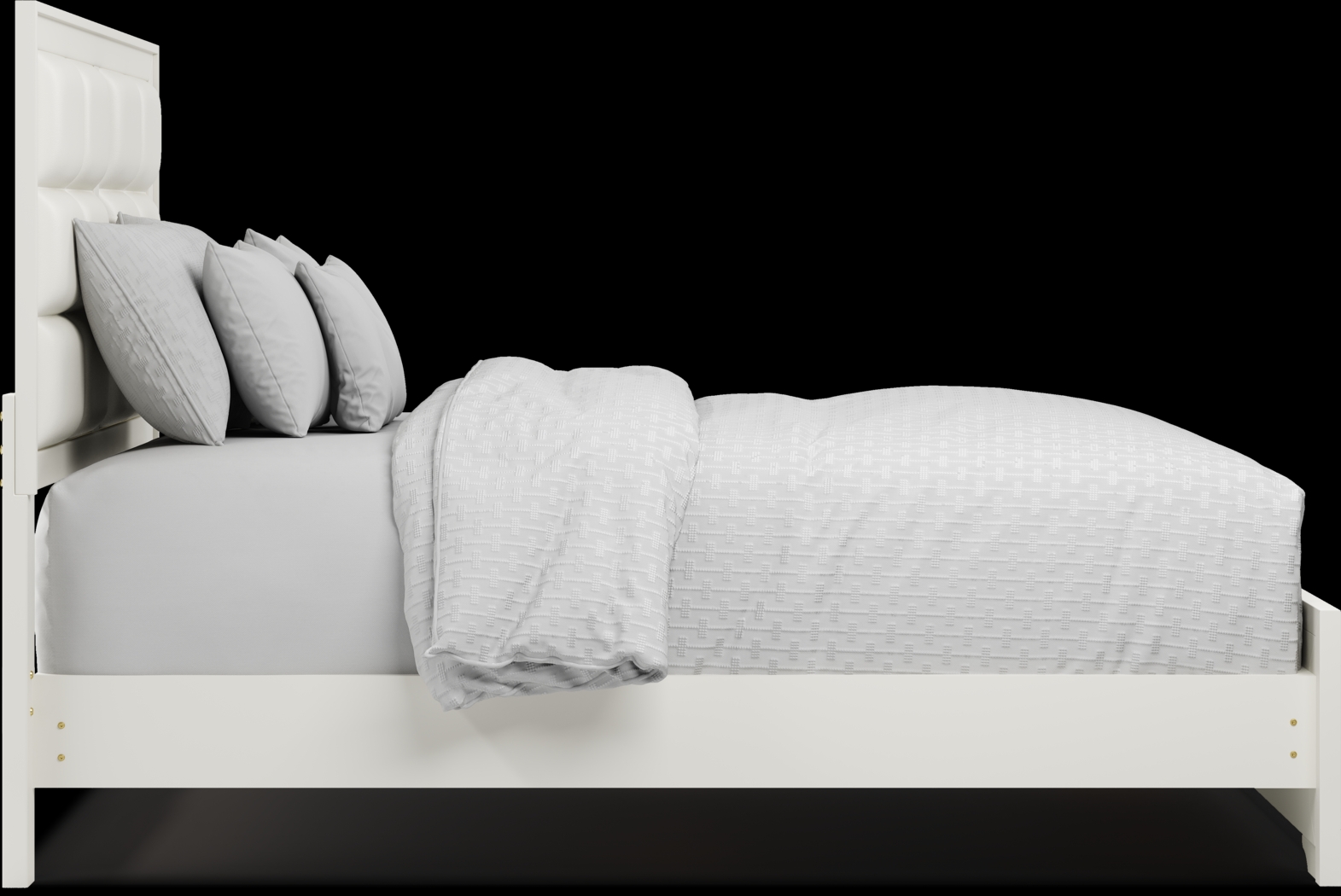 Belcourt White 5 Pc Queen Upholstered Bedroom - Thumbnail - Image 4