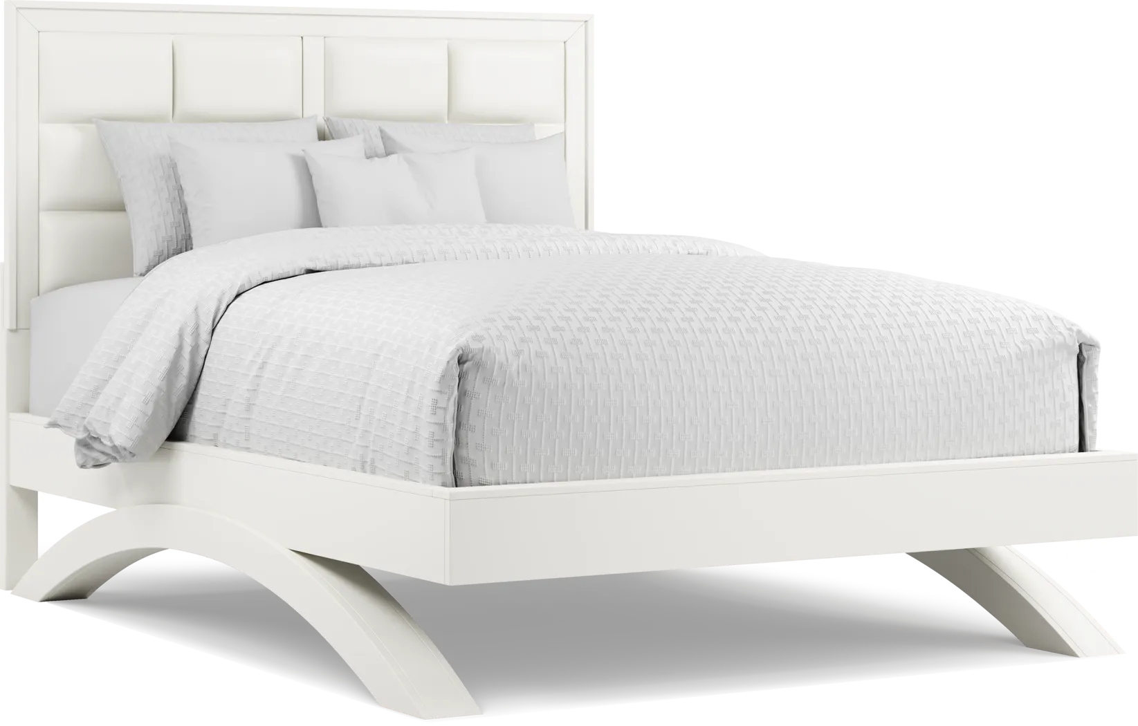 Belcourt White 7 Pc Queen Platform Bedroom - Thumbnail - Image 2