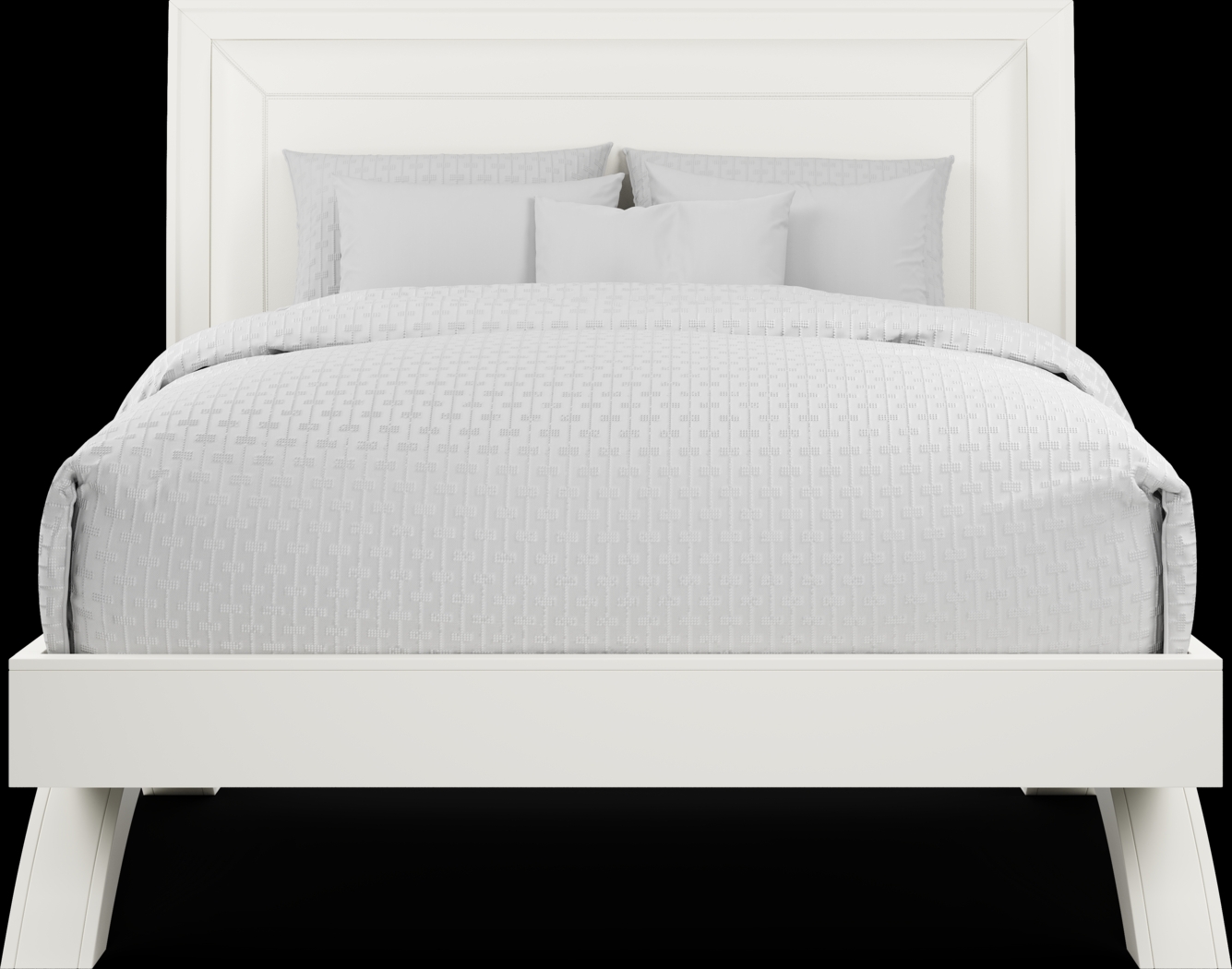 Belcourt White 3 Pc Queen Upholstered Sleigh Arch Bed - Thumbnail - Image 3