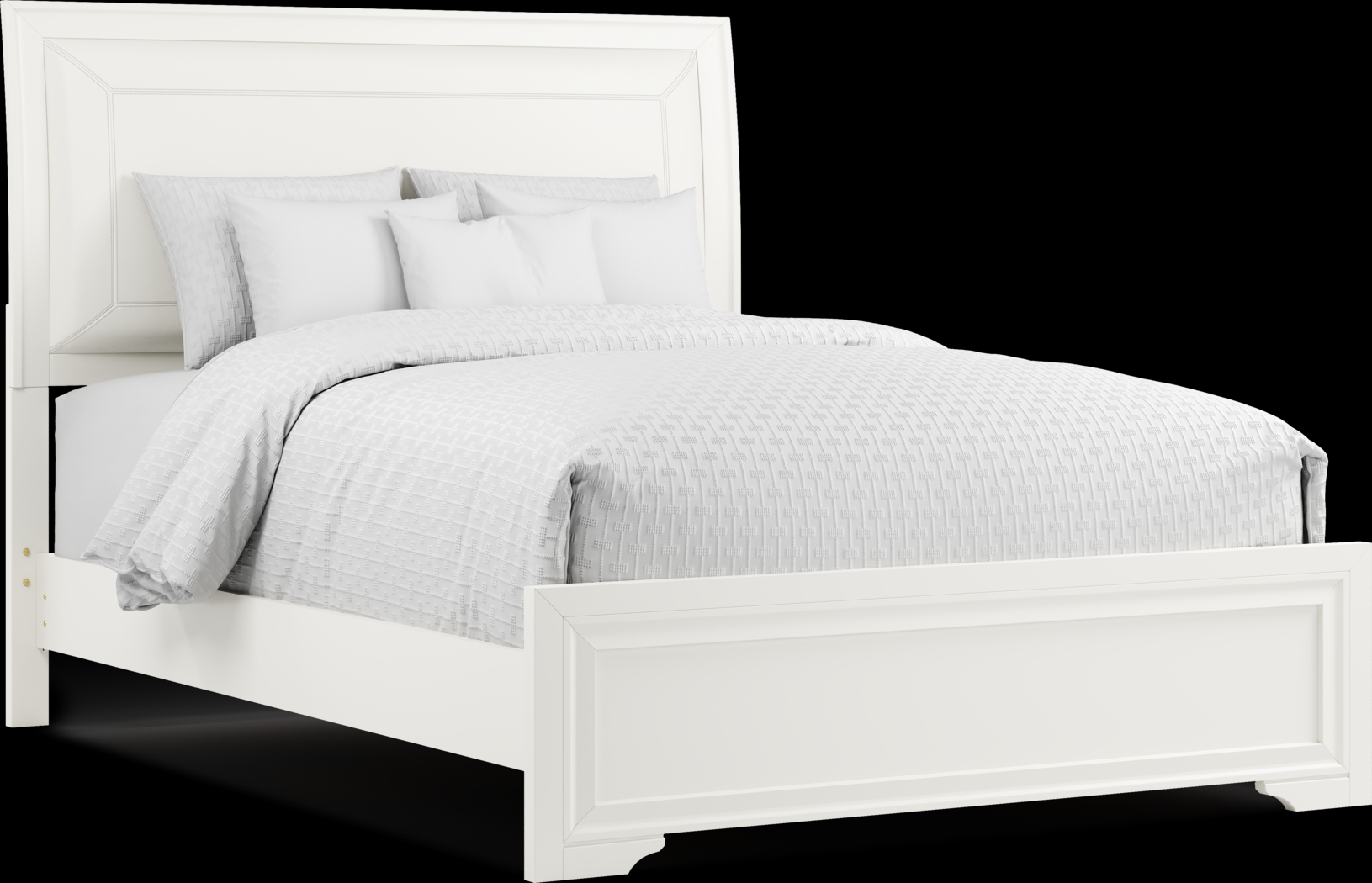 Belcourt White 3 Pc Queen Upholstered Sleigh Bed - Thumbnail - Image 1