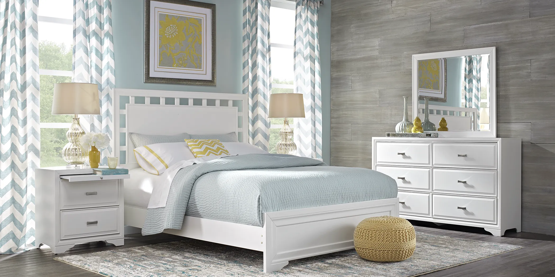 Belcourt White 5 Pc King Lattice Bedroom - Thumbnail - Image 2