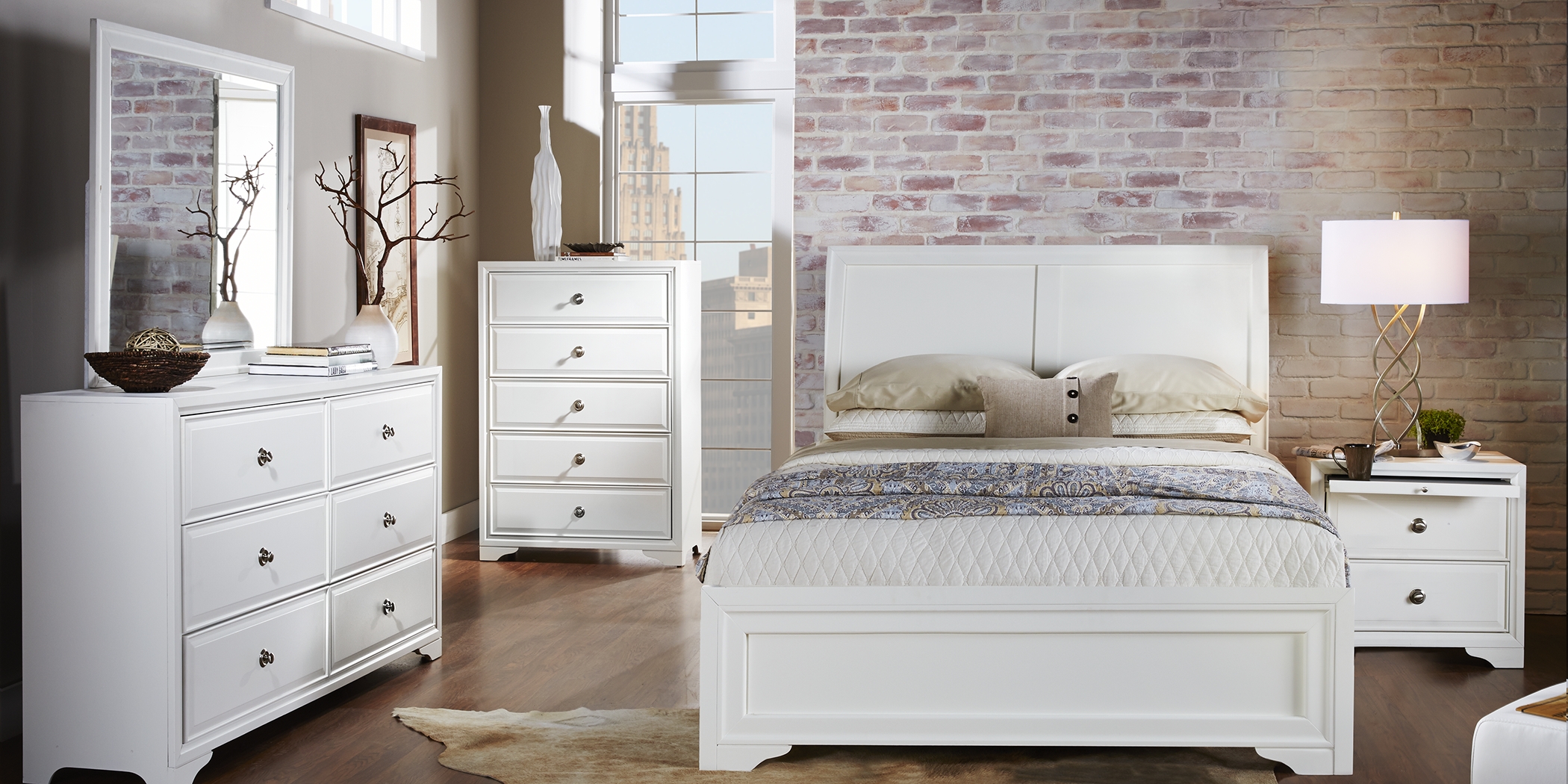 Belcourt White 5 Pc King Sleigh Bedroom - Thumbnail - Image 2