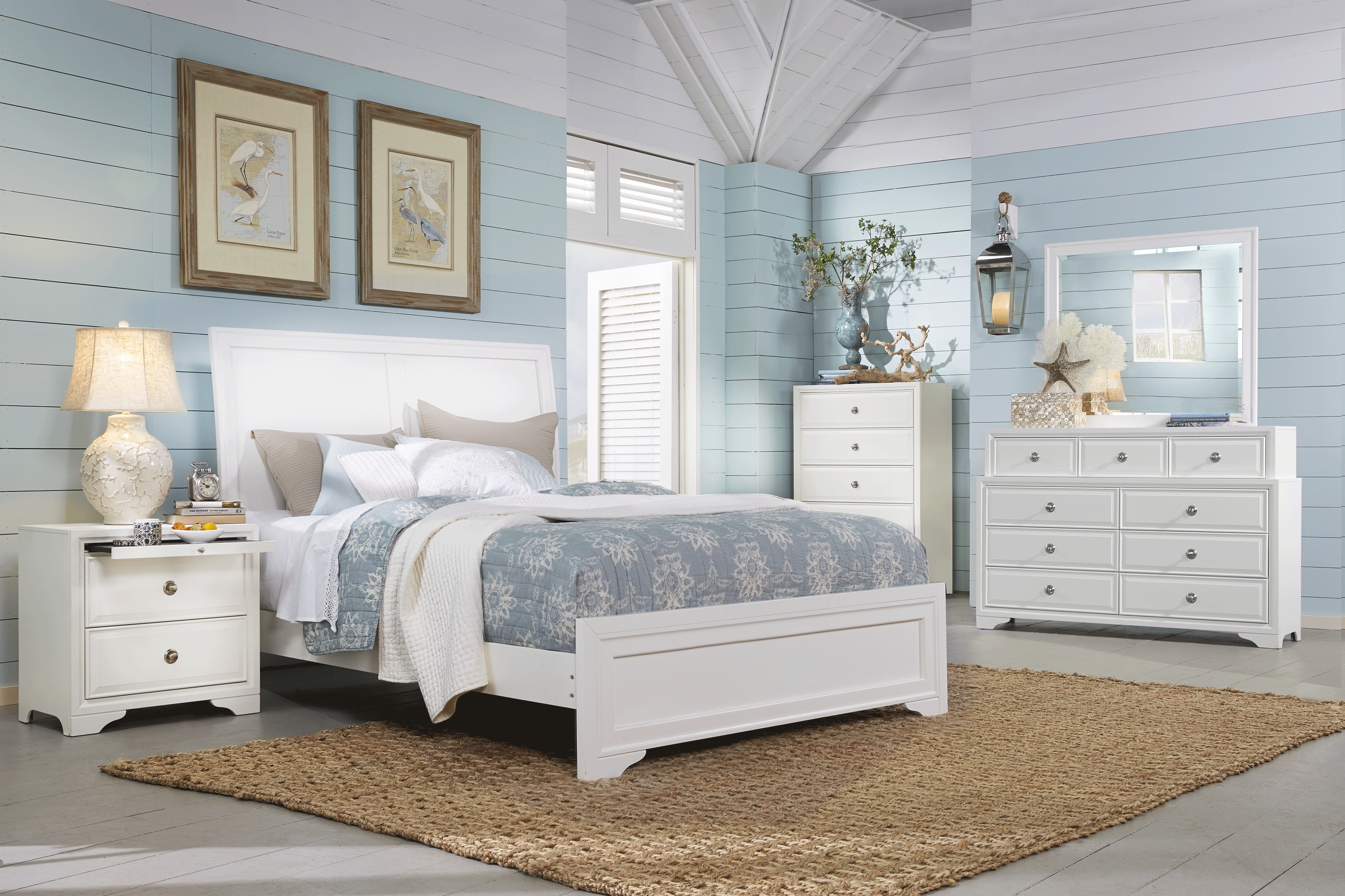 Belcourt White 5 Pc King Sleigh Bedroom - Thumbnail - Image 1