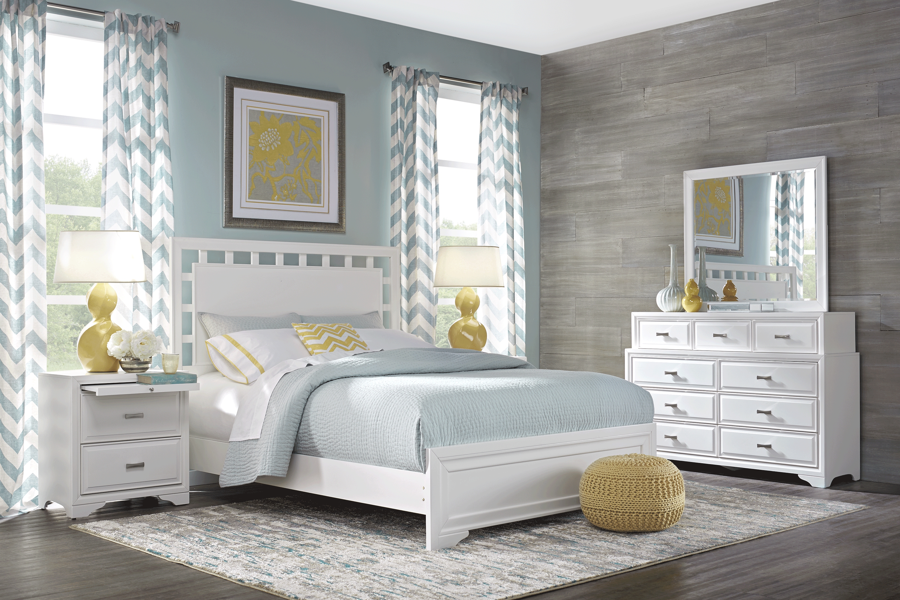Belcourt White 5 Pc Queen Lattice Bedroom - Thumbnail - Image 1