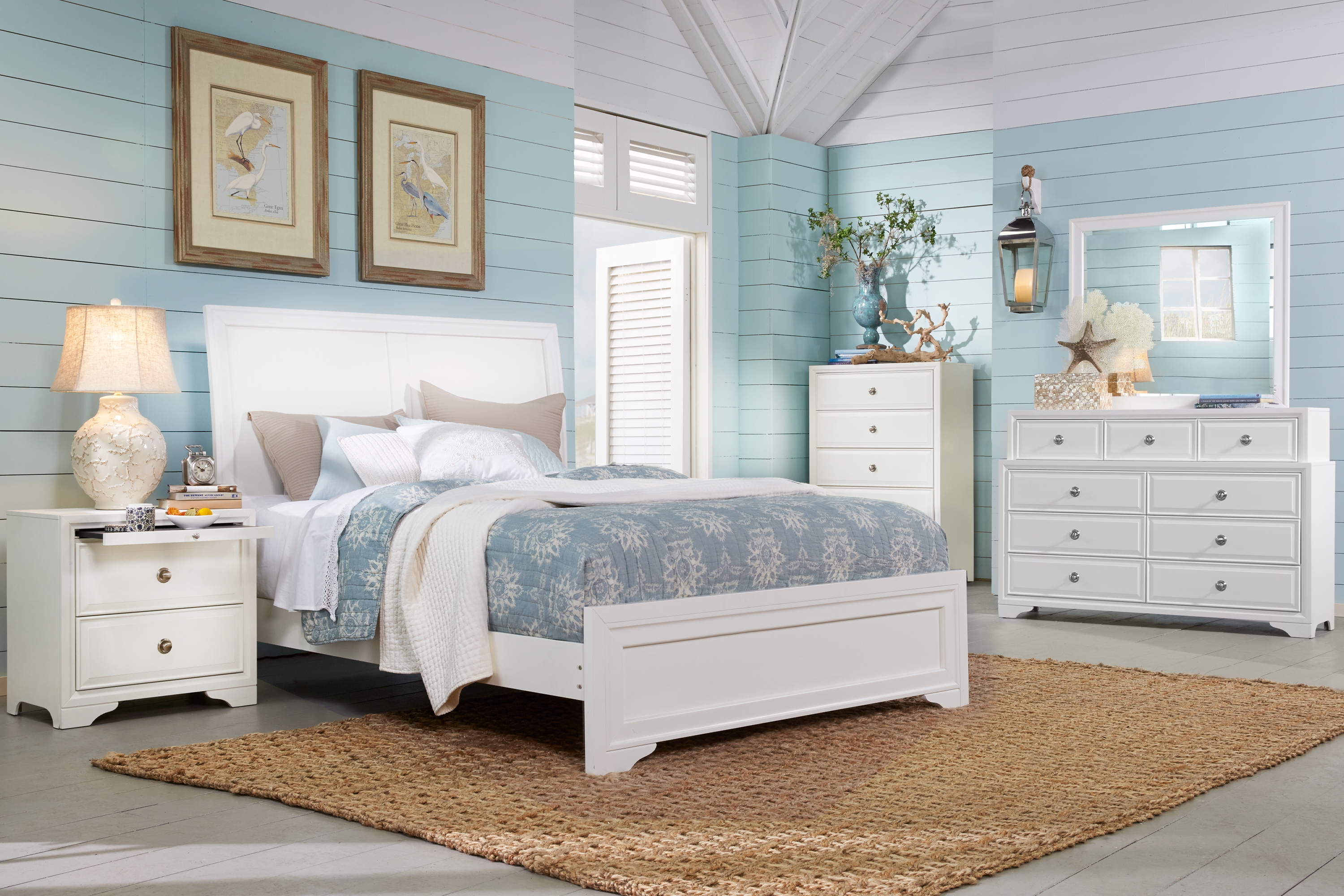 Belcourt White 5 Pc Queen Sleigh Bedroom - Thumbnail - Image 1