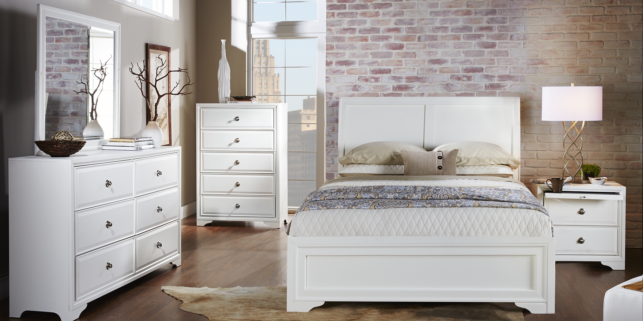 Belcourt White 5 Pc Queen Sleigh Bedroom - Thumbnail - Image 2