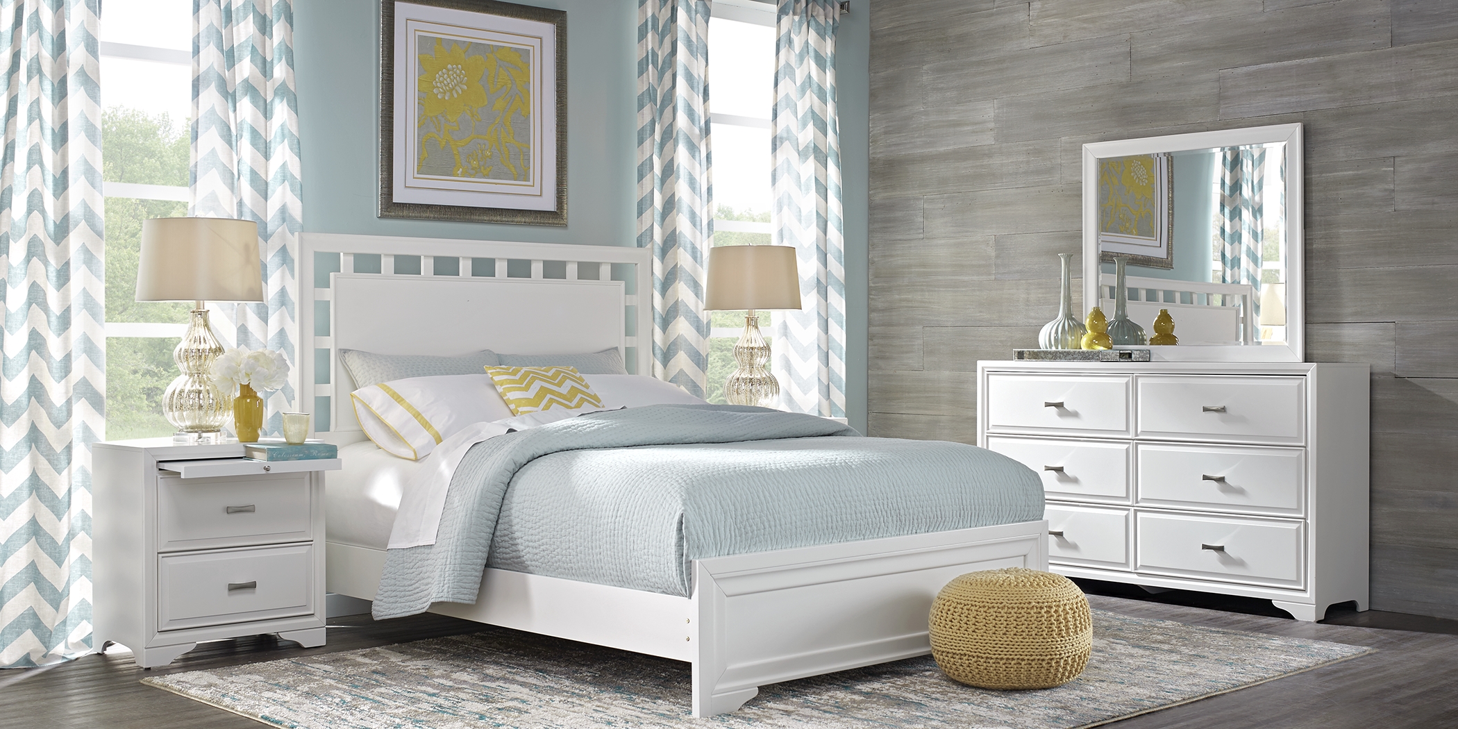Belcourt White 7 Pc Queen Lattice Bedroom - Thumbnail - Image 2
