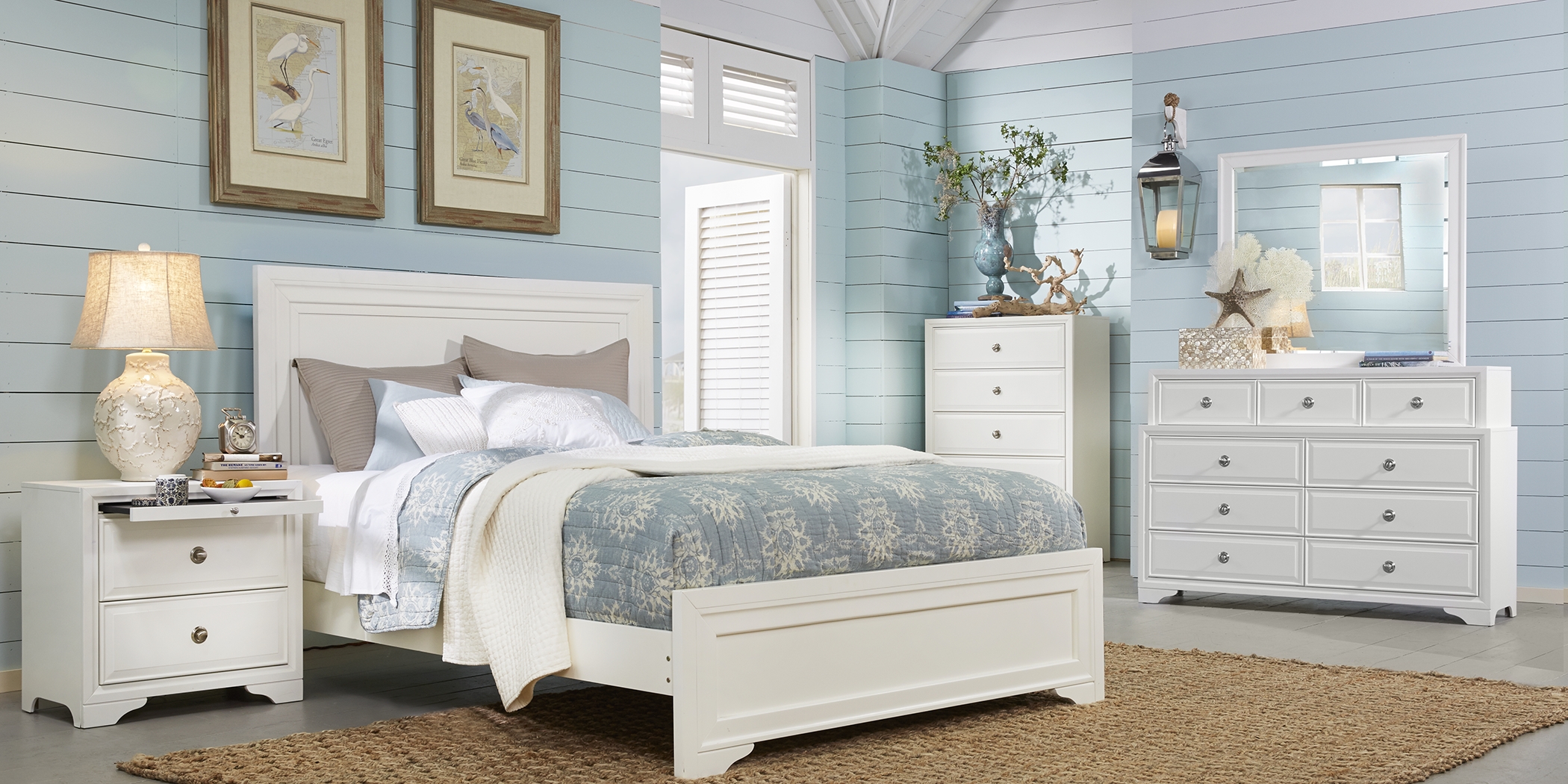 Belcourt White 7 Pc Queen Panel Bedroom - Thumbnail - Image 2