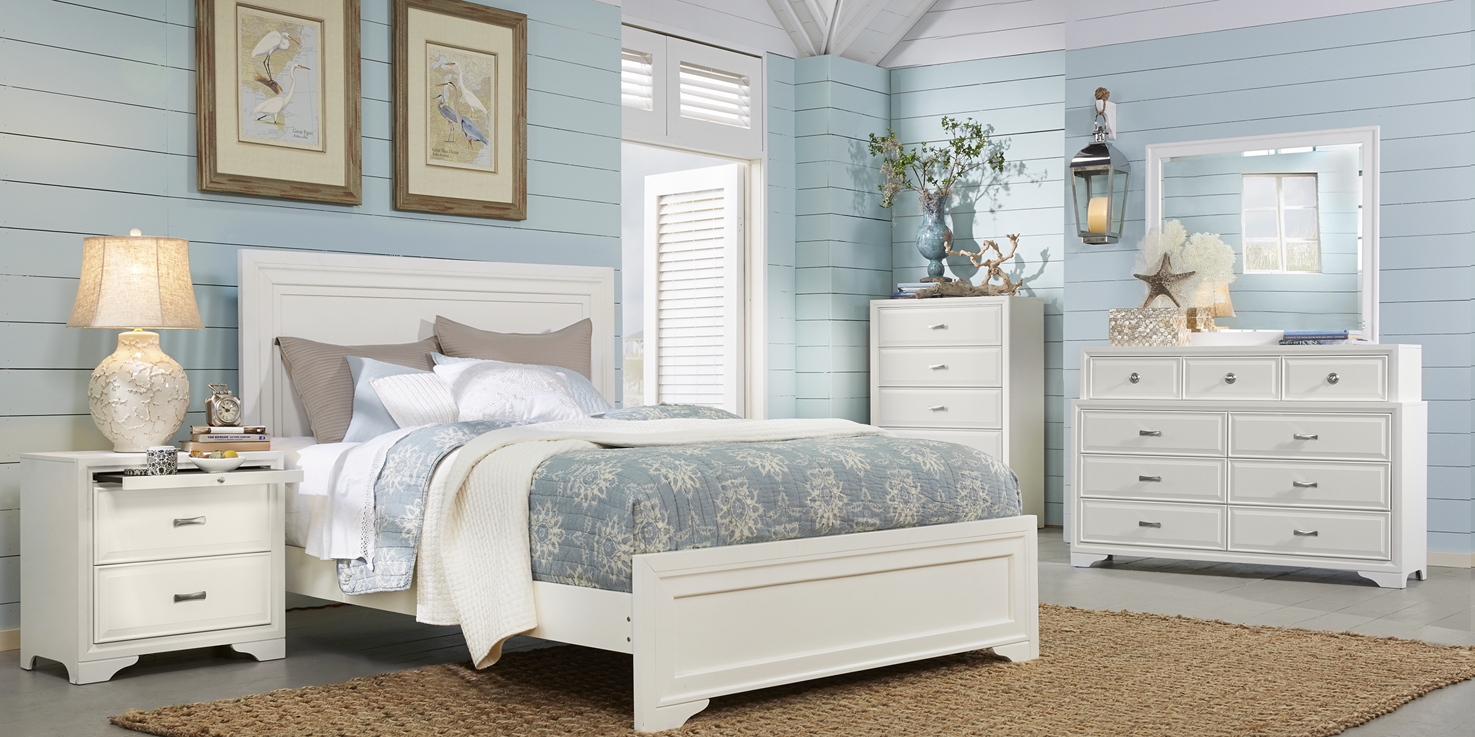 Belcourt White 7 Pc Queen Panel Bedroom - Thumbnail - Image 2