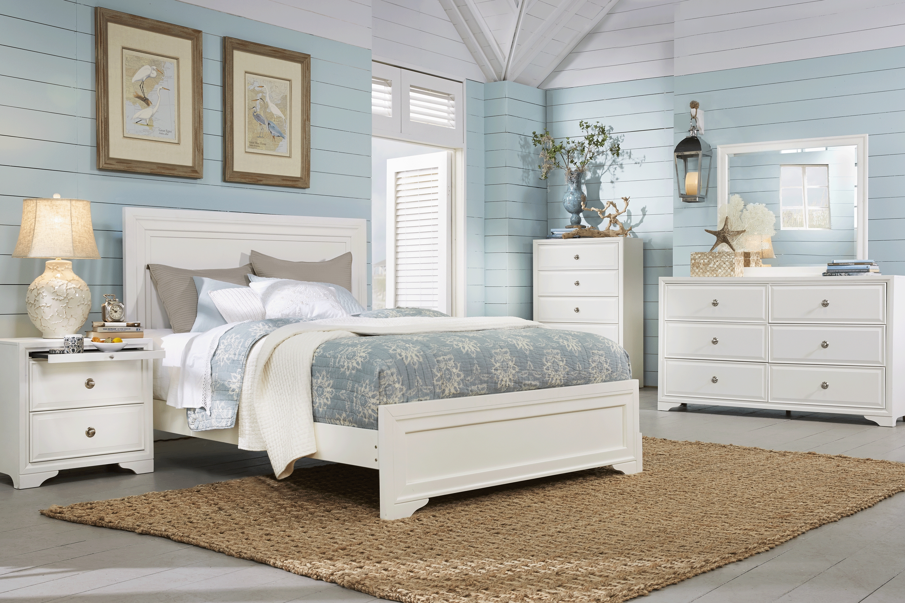 Belcourt White 7 Pc Queen Panel Bedroom - Thumbnail - Image 1