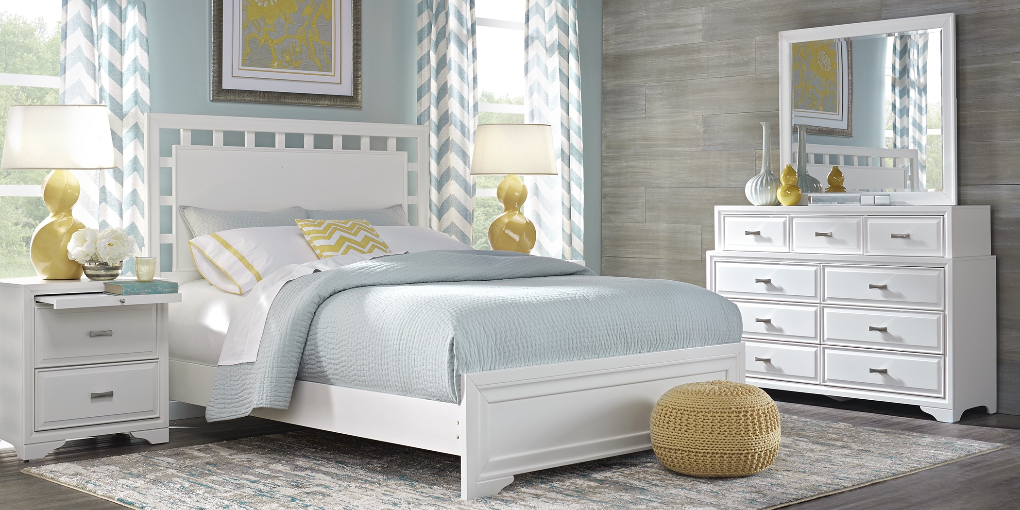 Belcourt White 8 Pc Queen Lattice Bedroom - Thumbnail - Image 1