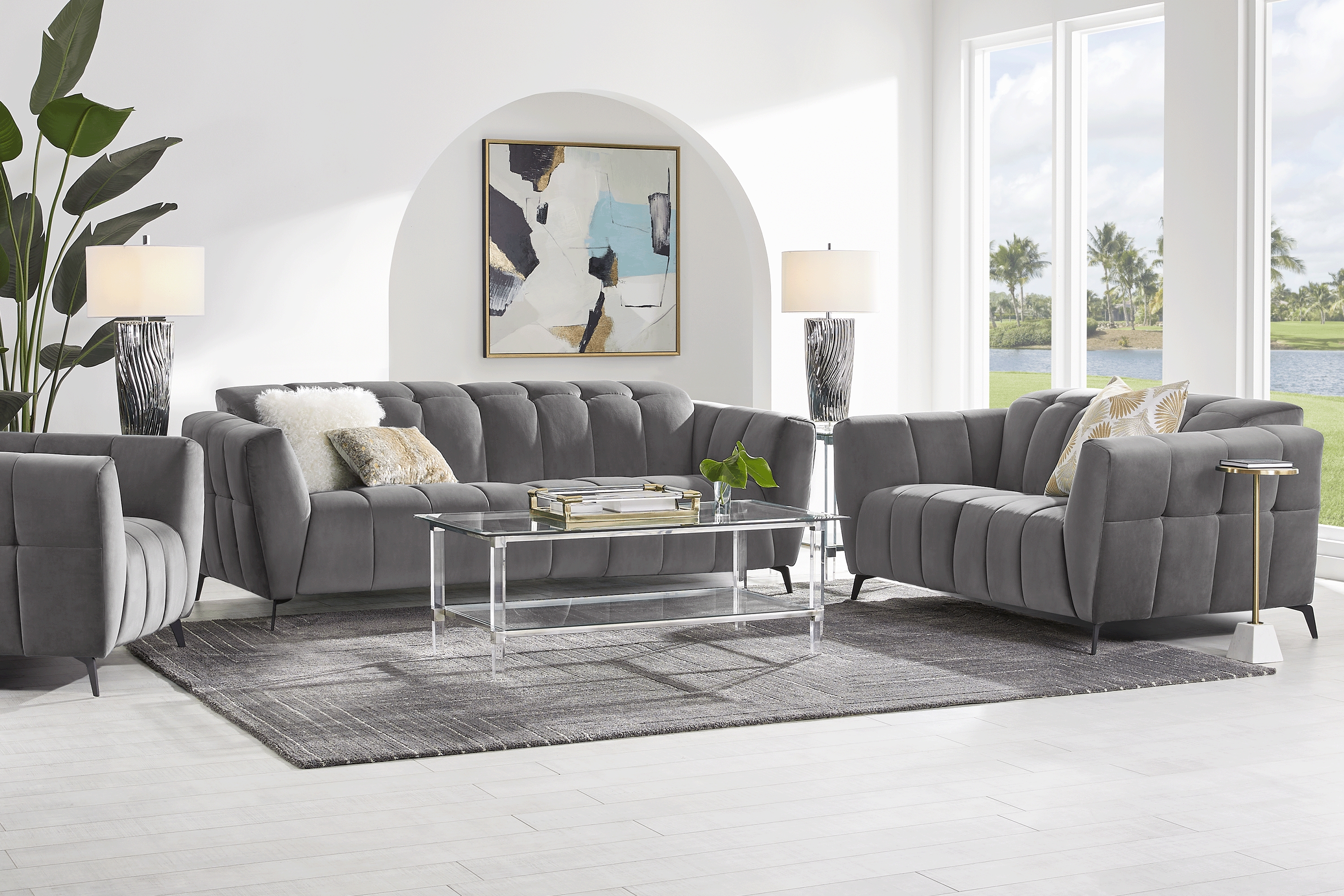 Belden Place Gray Dual Power Reclining Sofa - Thumbnail - Image 2