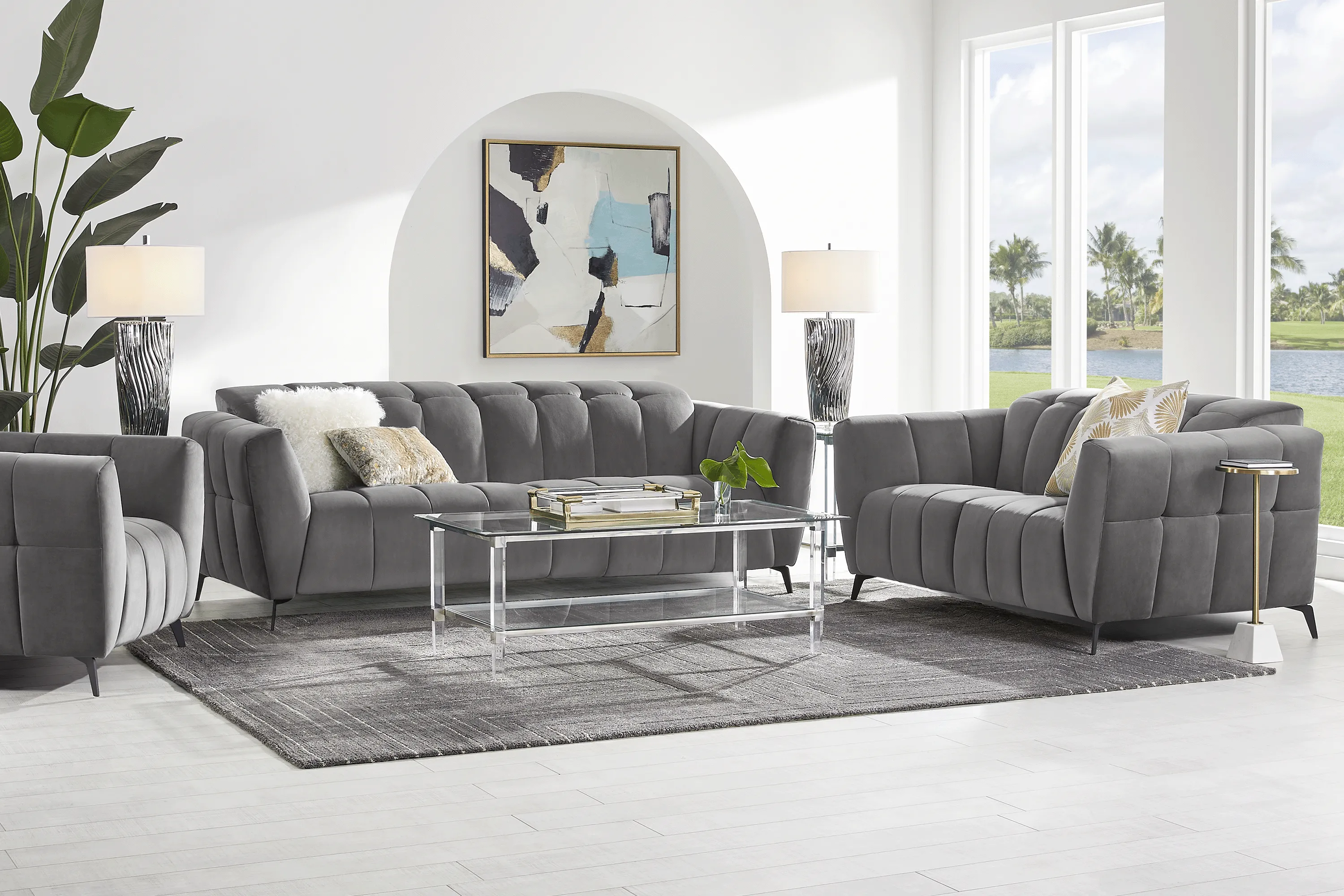 Belden Place Gray 8 Pc Dual Power Reclining Living Room - Thumbnail - Image 1