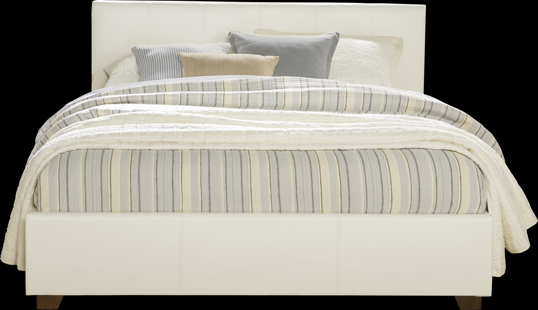 Gardenia Pecan 8 Pc Queen Bedroom with White Upholstered Bed - Thumbnail - Image 2