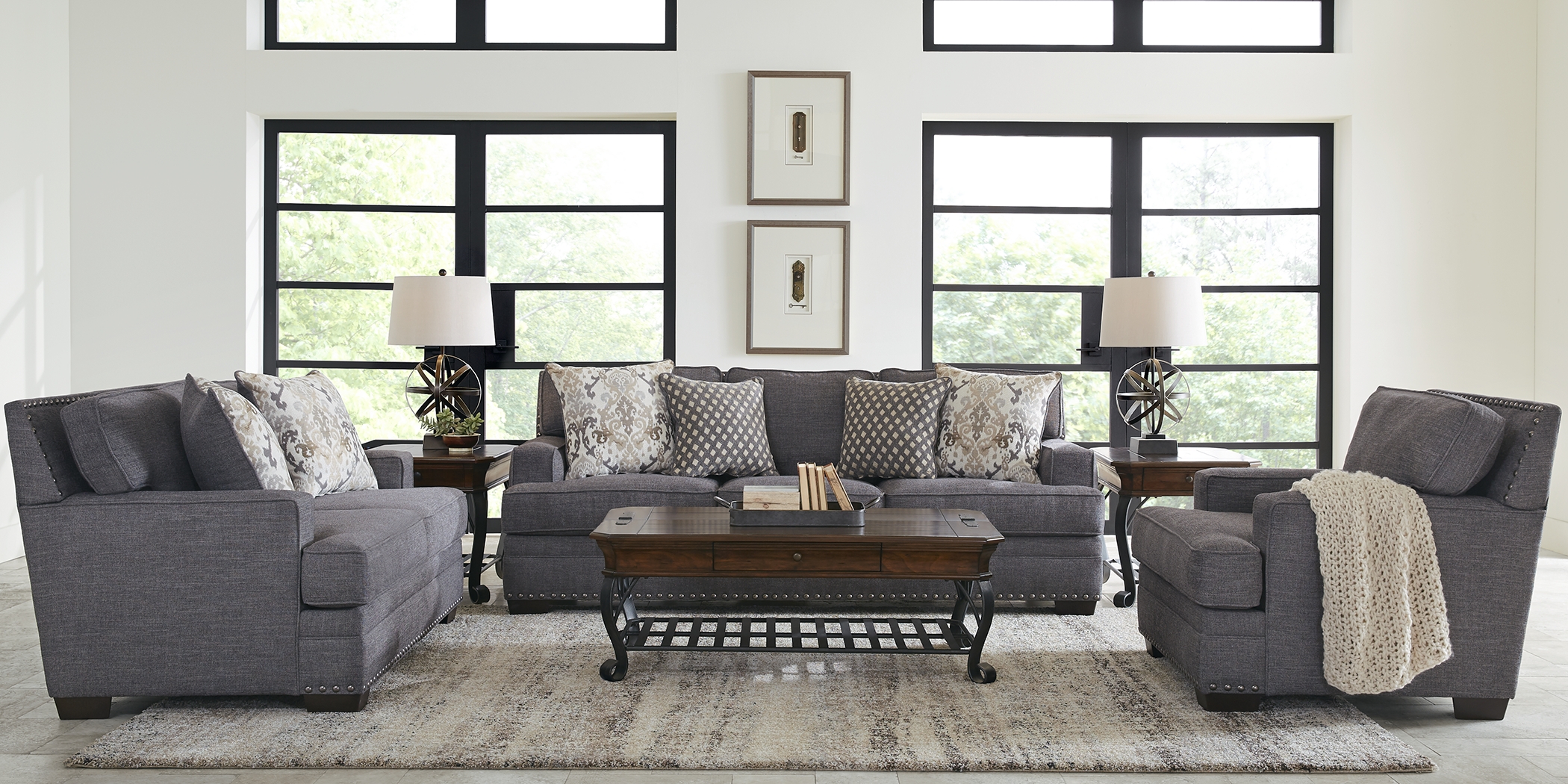 Belhaven Graphite 5 Pc Living Room - Thumbnail - Image 1