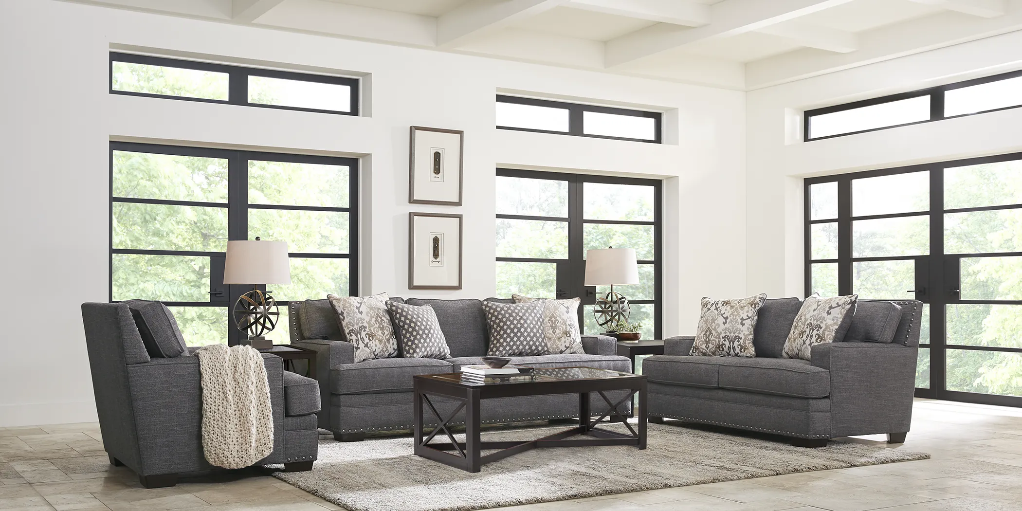 Belhaven Graphite 5 Pc Living Room - Thumbnail - Image 2