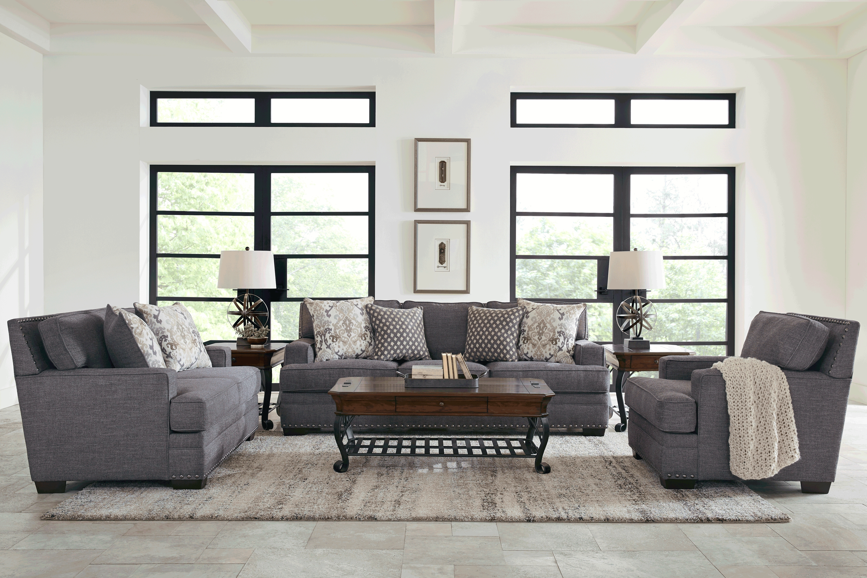 Belhaven Graphite 8 Pc Living Room - Thumbnail - Image 1