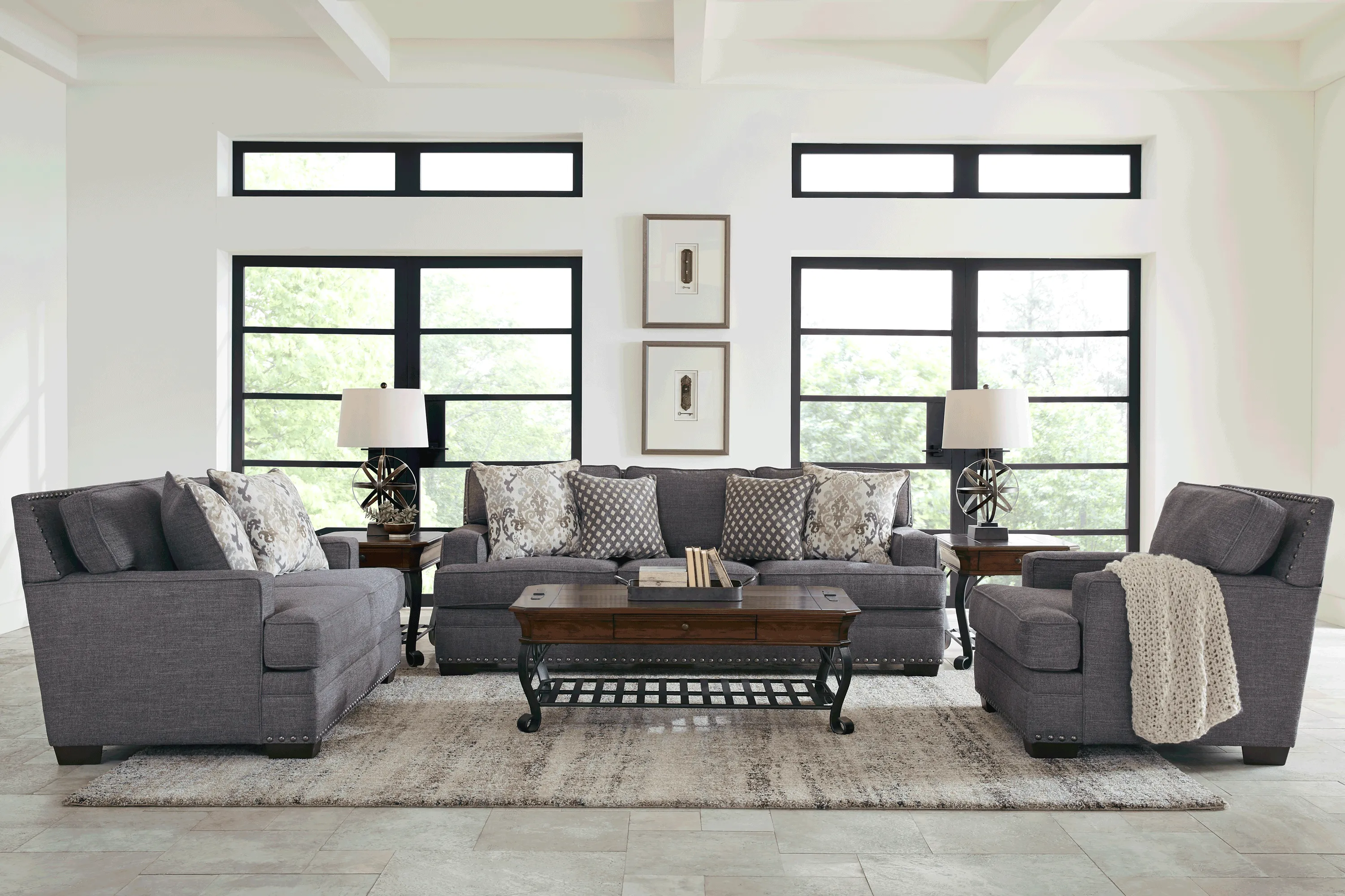 Belhaven Graphite 8 Pc Living Room - Thumbnail - Image 1