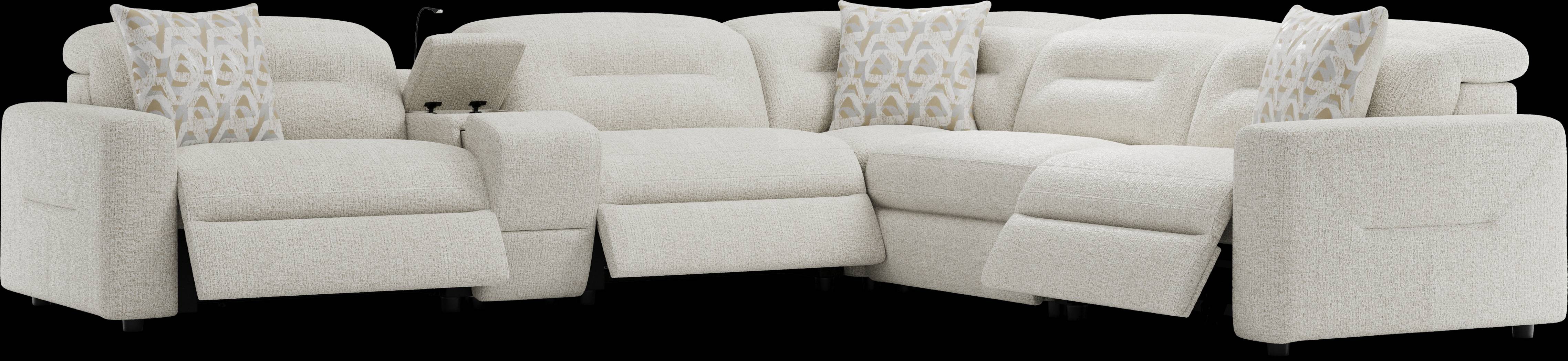 Belia Beige 9 Pc Dual Power Reclining Sectional Living Room - Thumbnail - Image 2