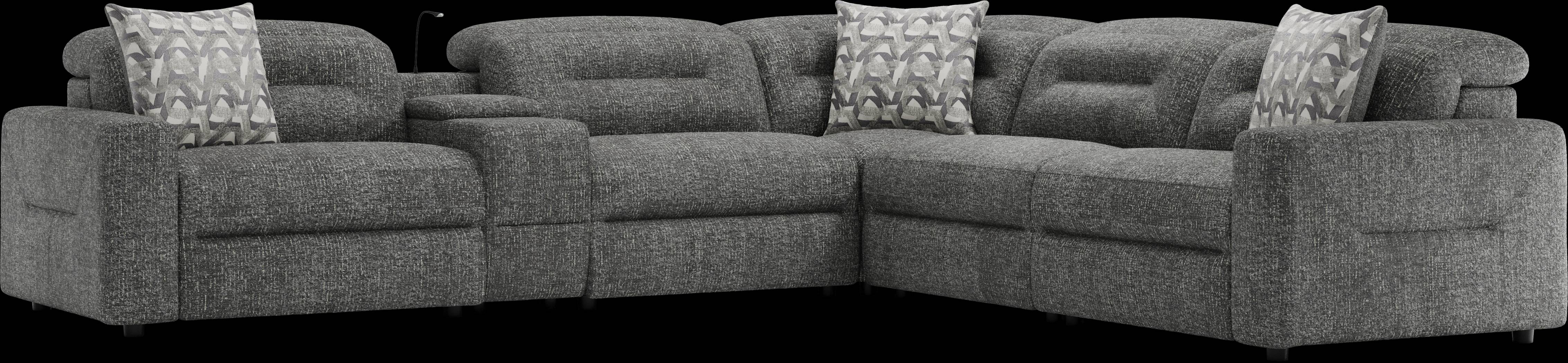 Belia Gray 9 Pc Dual Power Reclining Sectional Living Room - Thumbnail - Image 3