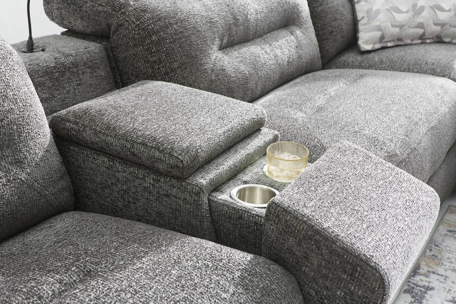 Belia Gray 9 Pc Dual Power Reclining Sectional Living Room - Thumbnail - Image 9