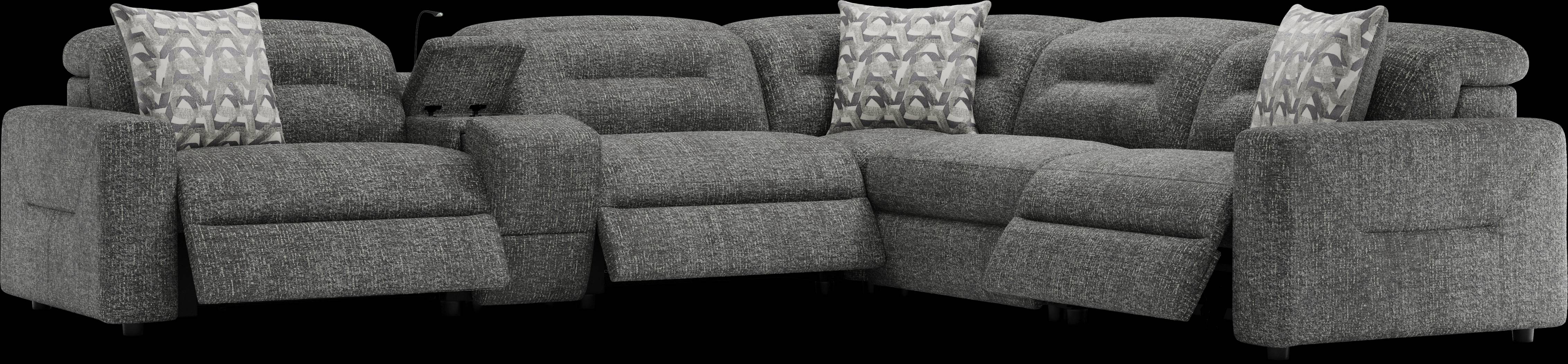 Belia Gray 9 Pc Dual Power Reclining Sectional Living Room - Thumbnail - Image 2