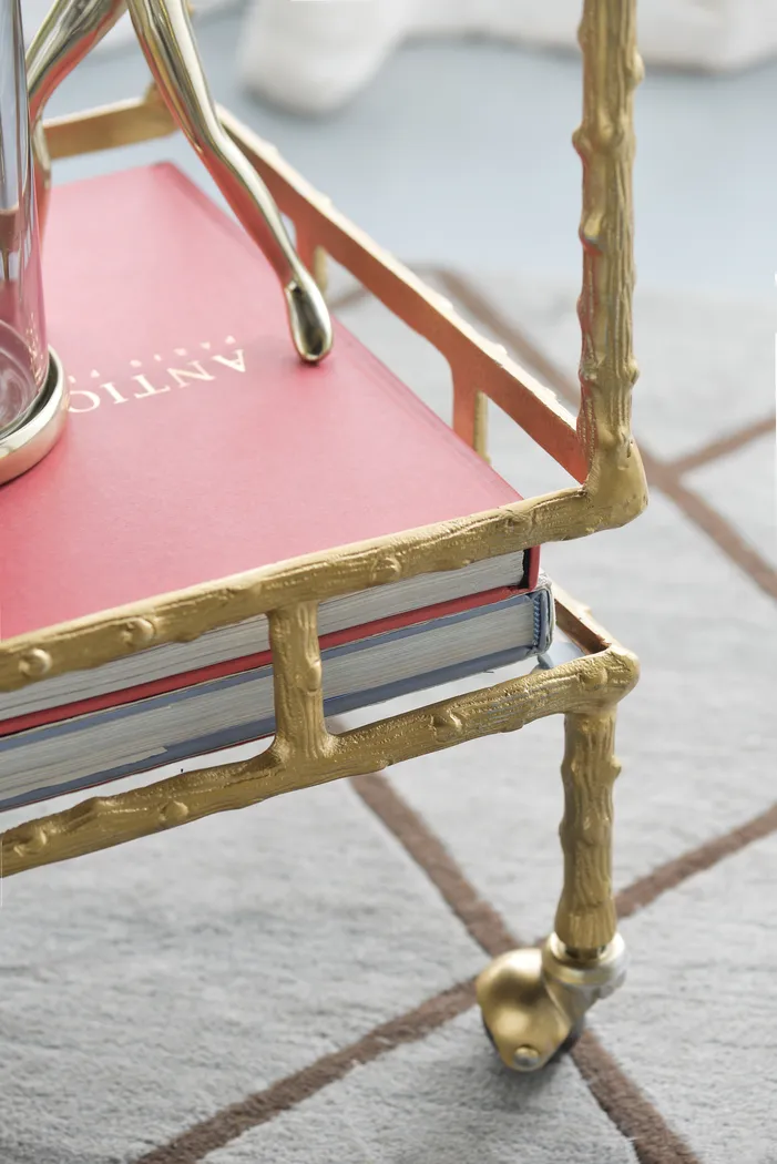 Belihar Brass Bar Cart - Thumbnail - Image 2