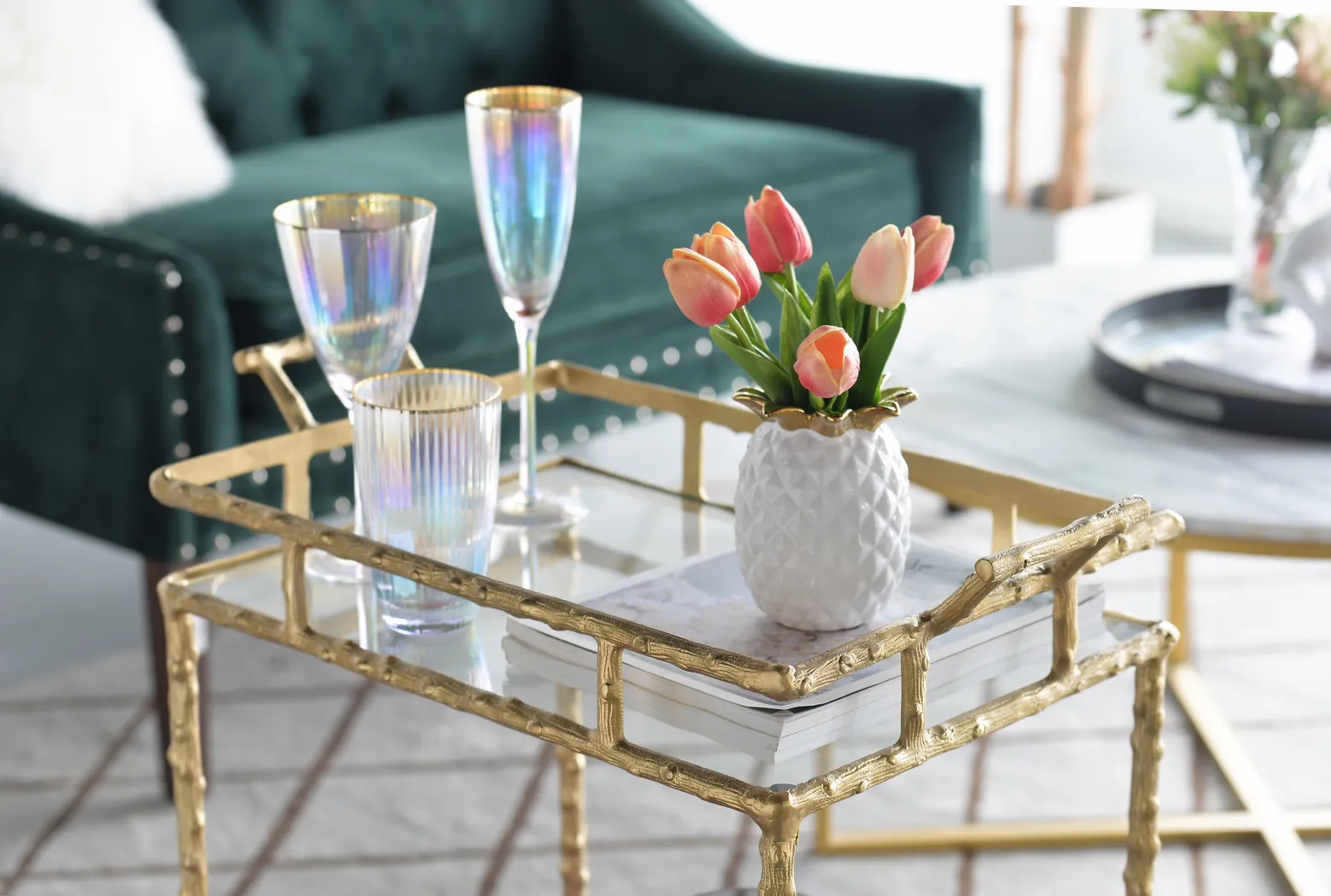 Belihar Brass Bar Cart - Thumbnail - Image 7