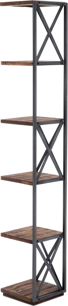 Belinan Brown Corner Bookshelf - Thumbnail - Image 2