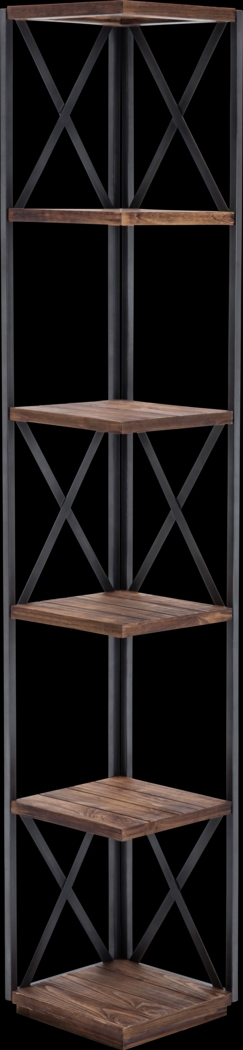 Belinan Brown Corner Bookshelf - Thumbnail - Image 1
