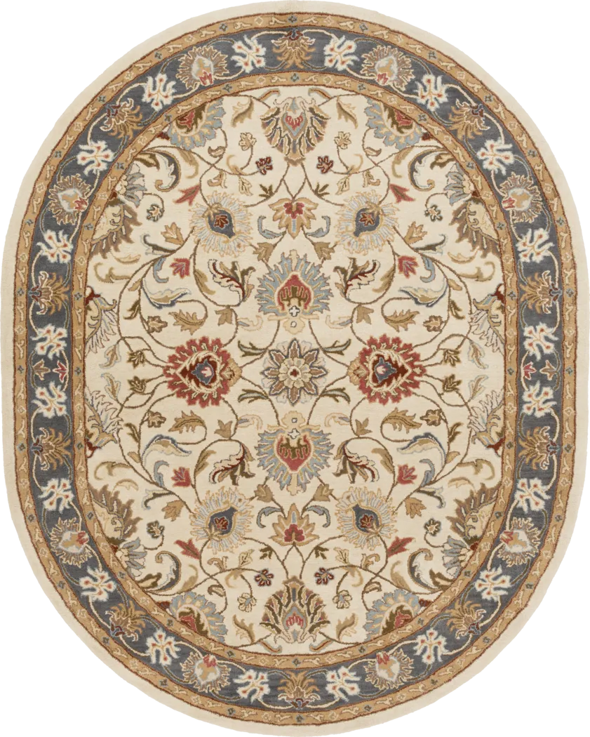 Belinera Beige 8' x 10' Oval Rug - Thumbnail - Image 1