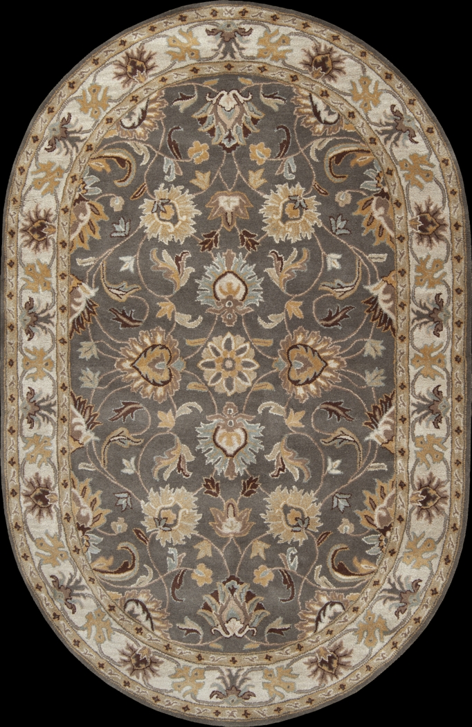 Belinera Brown 6' x 9' Oval Rug - Thumbnail - Image 1