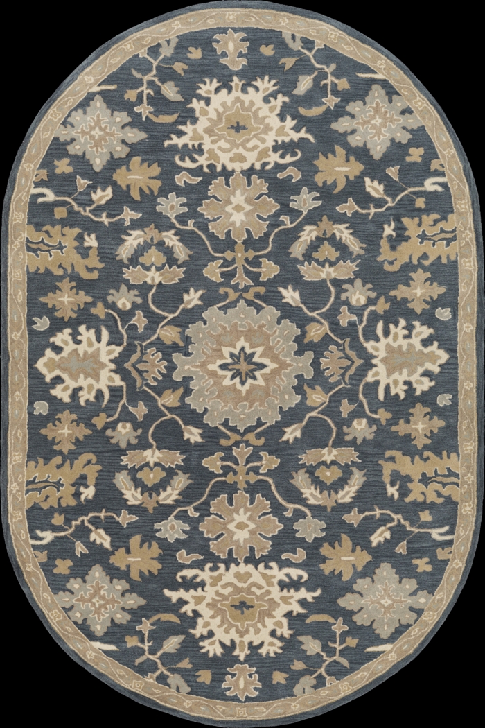 Belinera IV Navy 6' x 9' Oval Rug - Thumbnail - Image 1