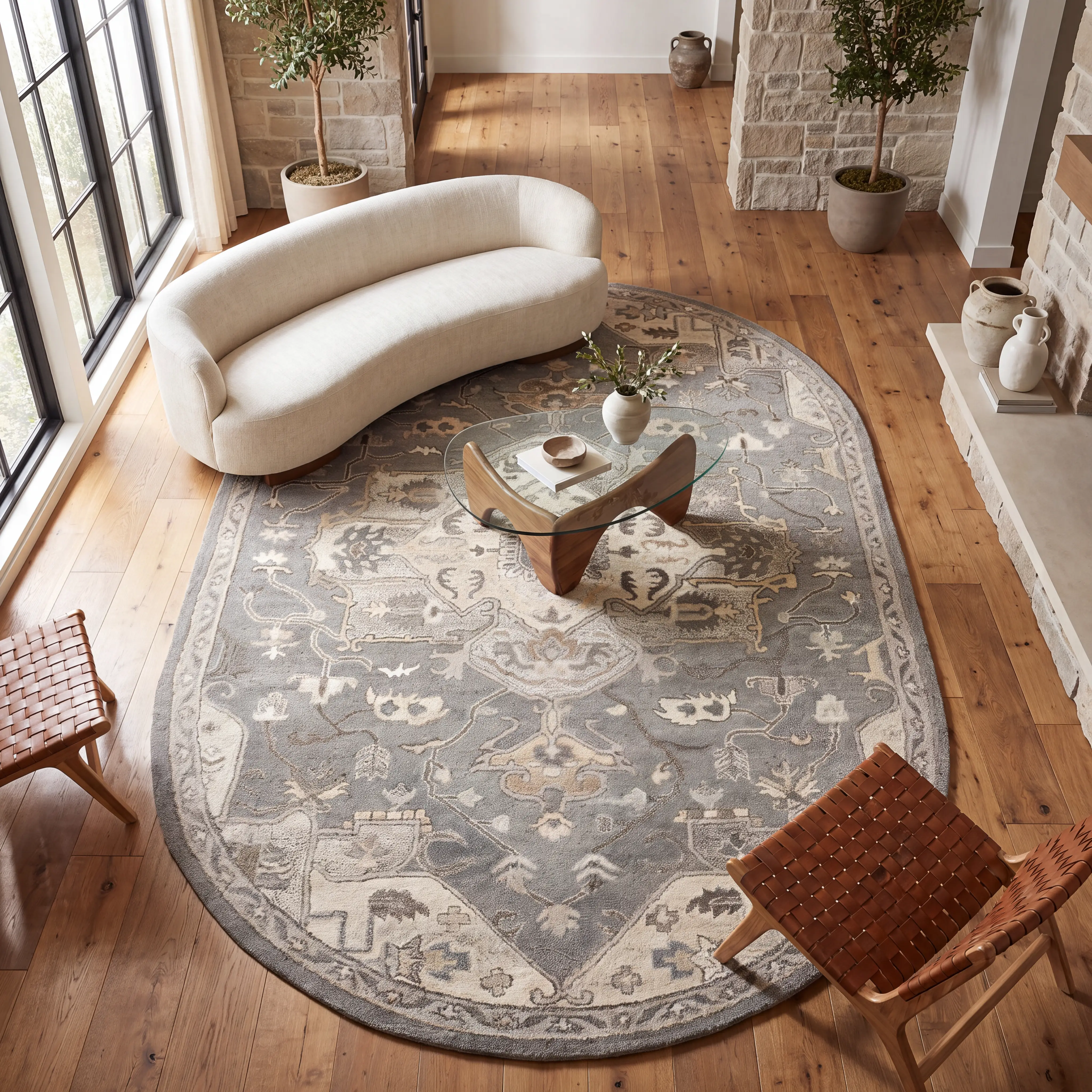 Belinera V Beige 6' x 9' Oval Rug - Thumbnail - Image 2