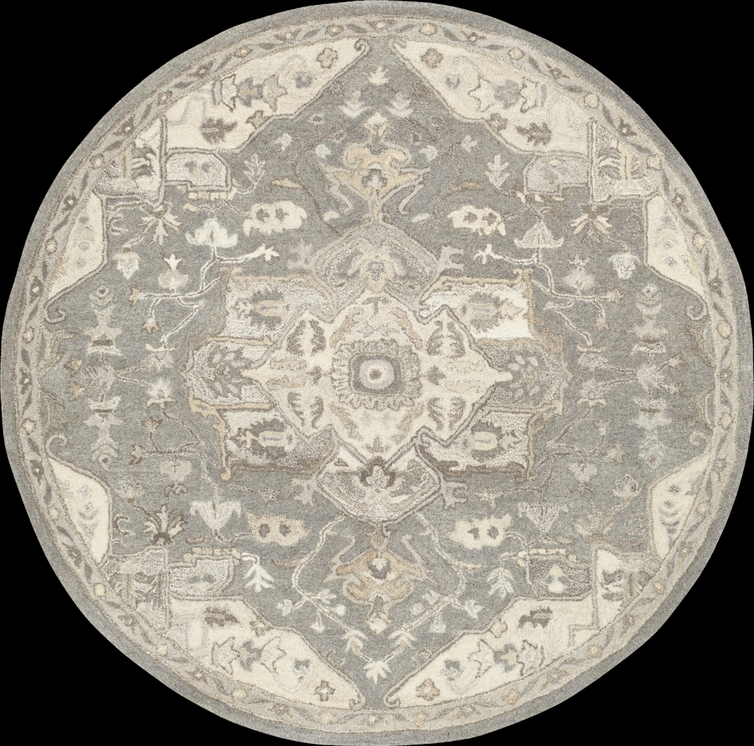 Belinera V Beige 6' Round Rug - Thumbnail - Image 1