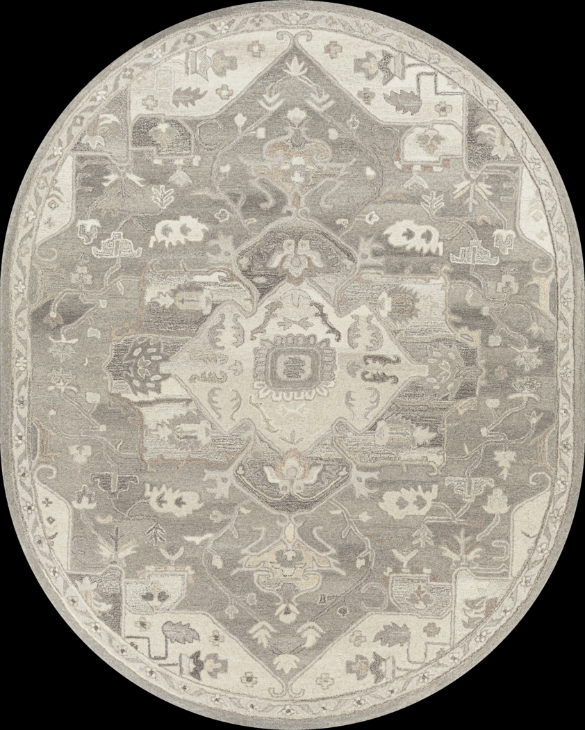 Belinera V Beige 8' x 10' Oval Rug - Thumbnail - Image 1