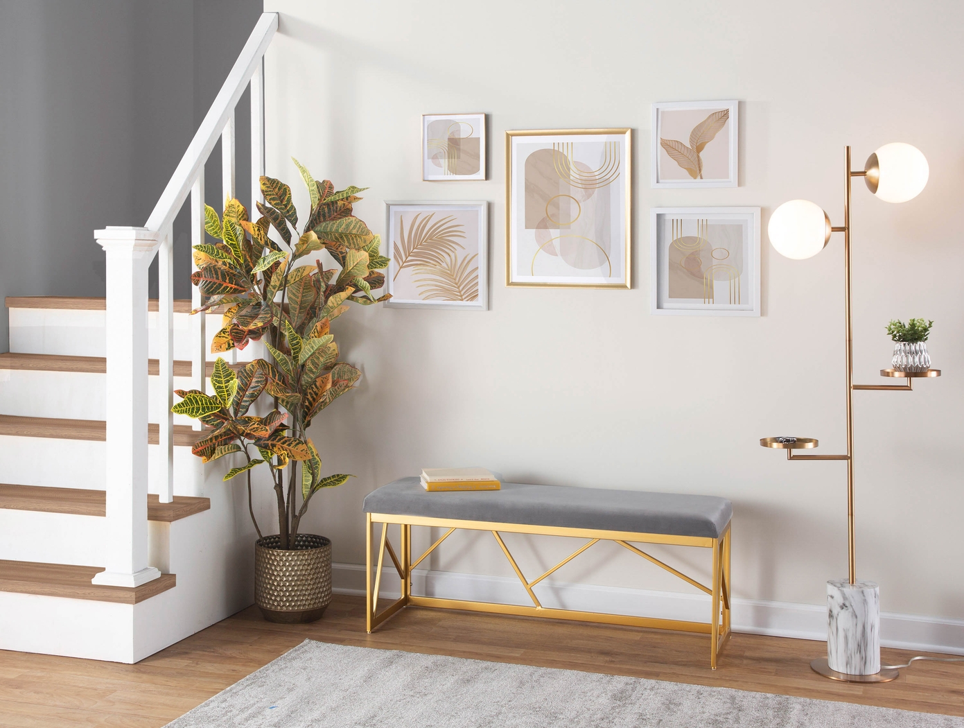 Belino I Gray Accent Bench - Thumbnail - Image 2