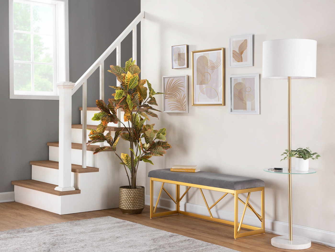 Belino I Gray Accent Bench - Thumbnail - Image 3