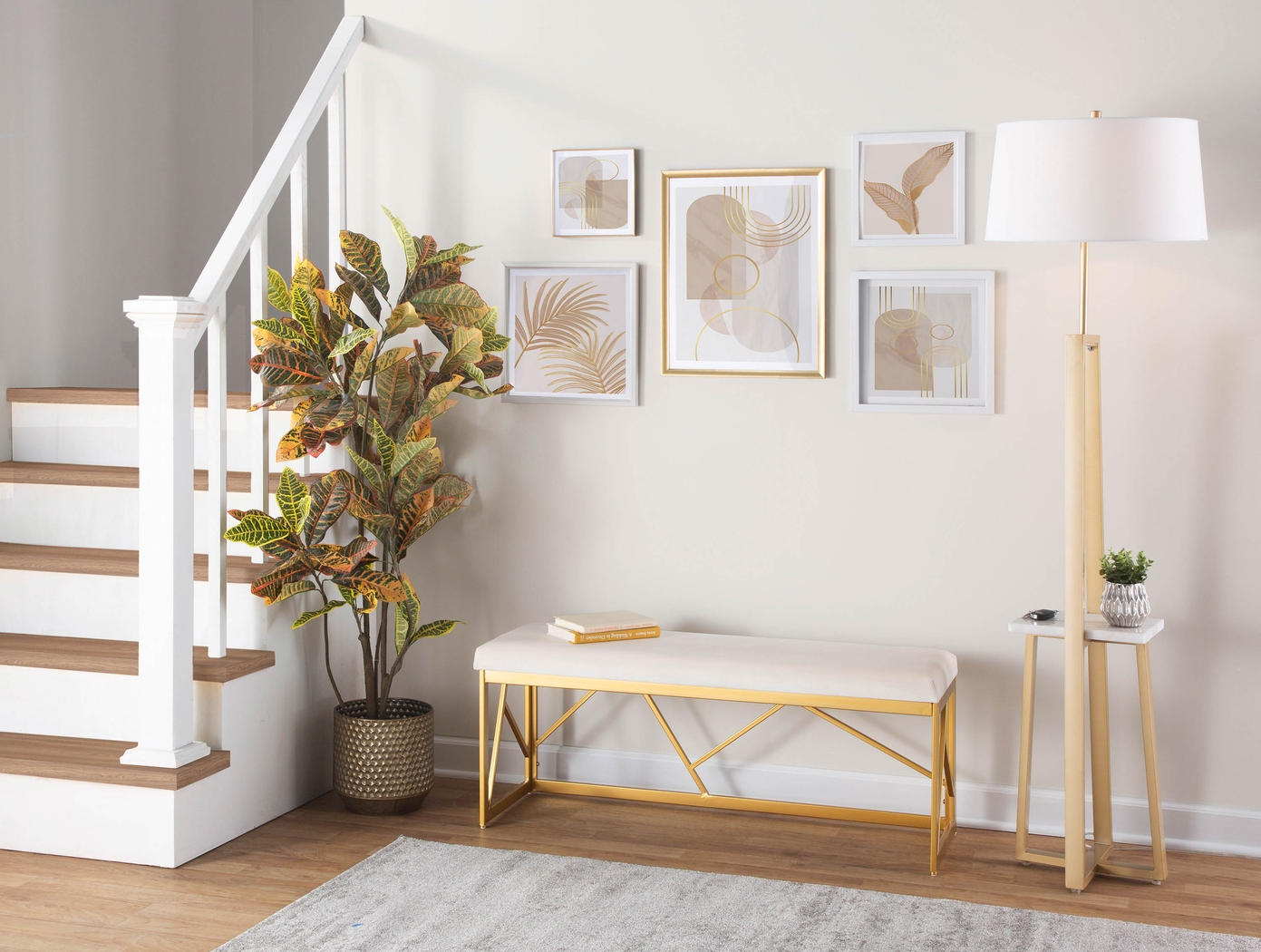 Belino I White Accent Bench - Thumbnail - Image 2