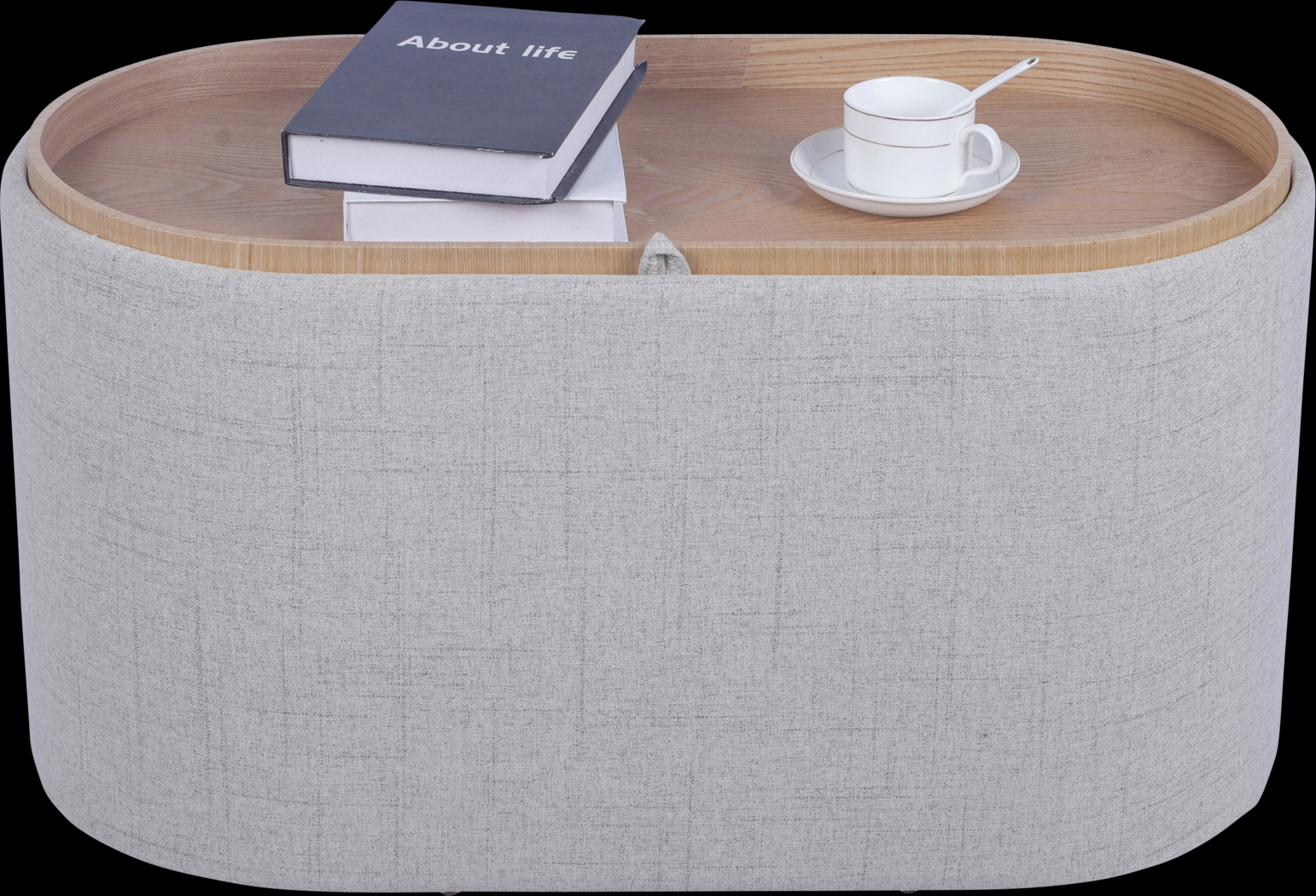 Belira Gray Storage Ottoman - Thumbnail - Image 9