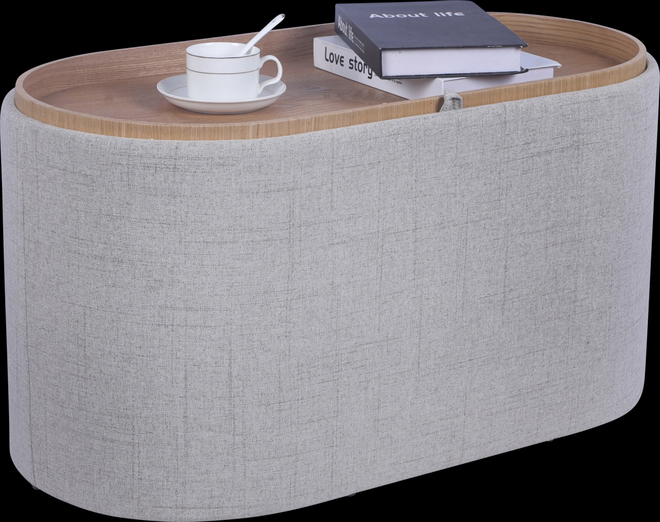 Belira Gray Storage Ottoman - Thumbnail - Image 10