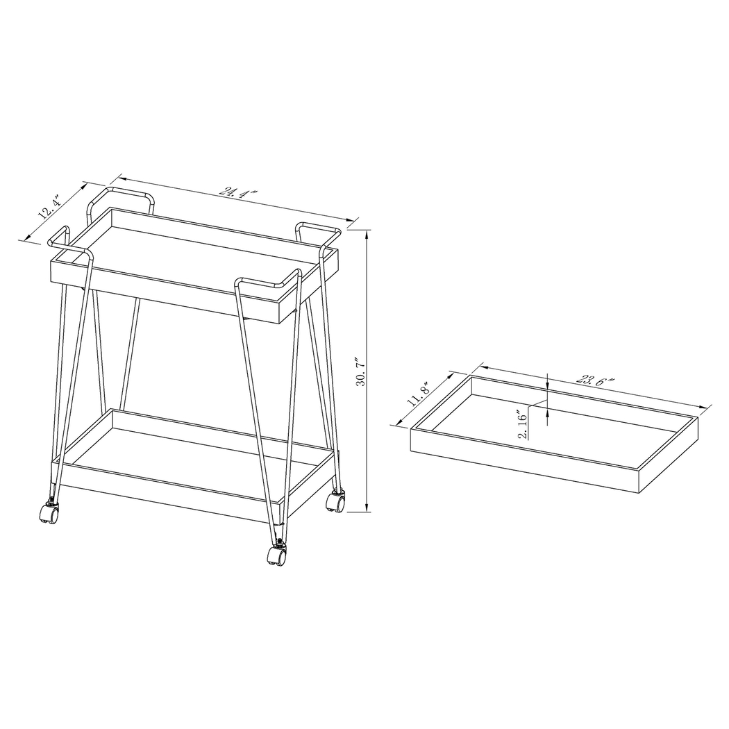 Bellafonte Brown Bar Cart - Thumbnail - Image 10
