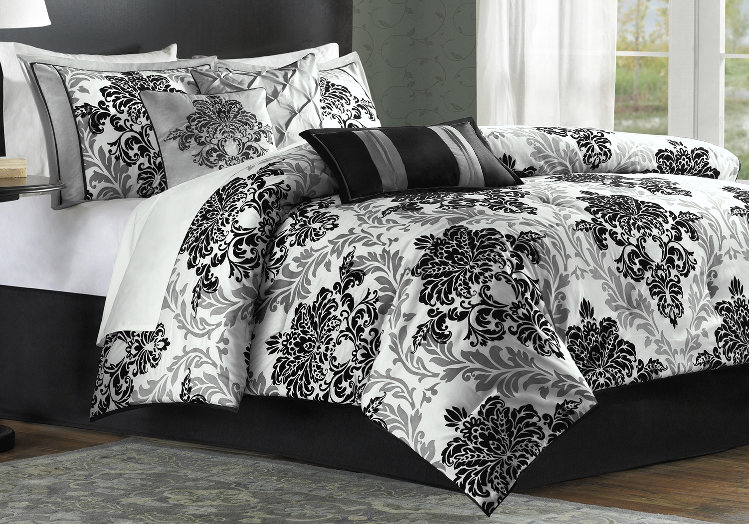 Bellaire Gray 7 Pc King Comforter Set - Thumbnail - Image 1